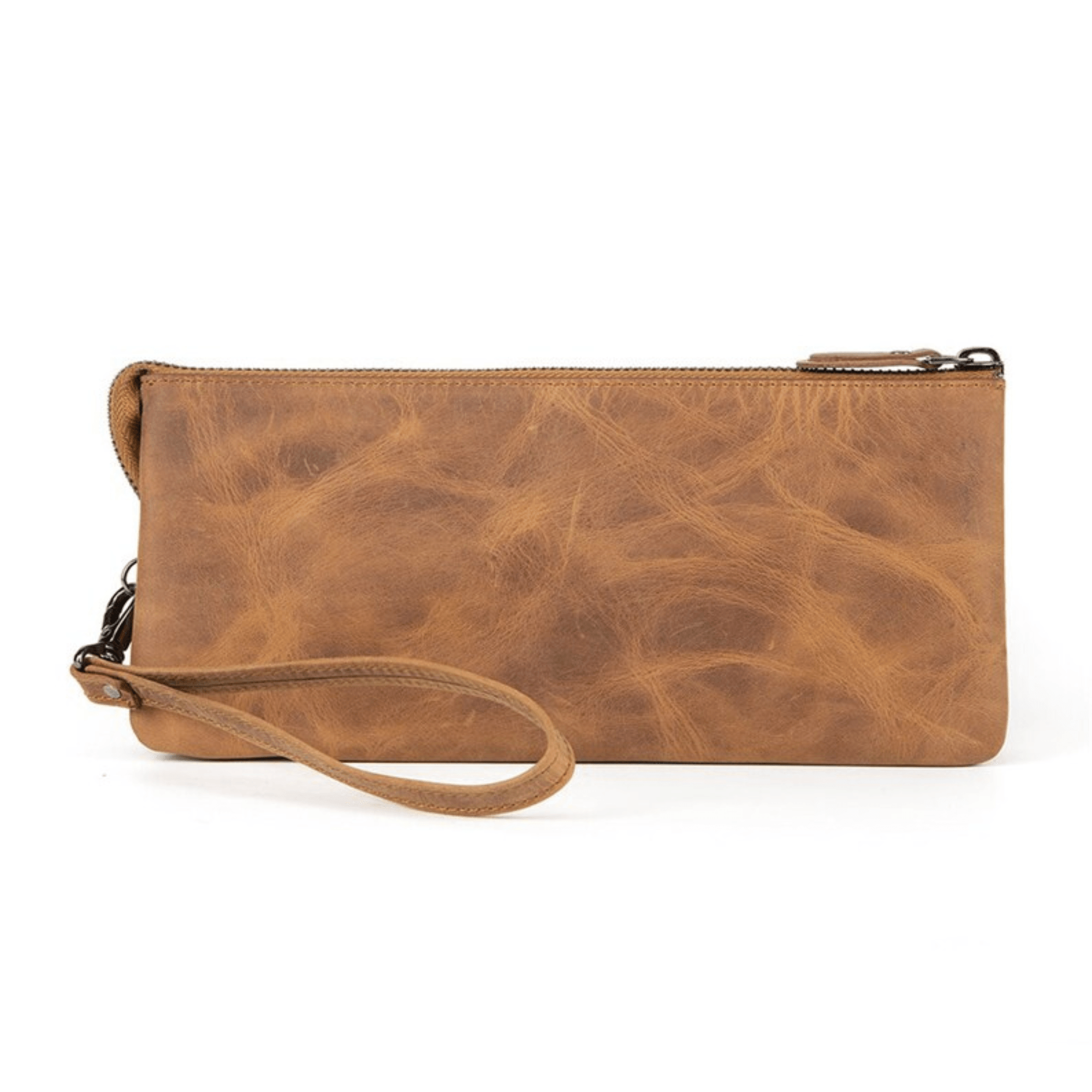 Leather wristlet wallet men clutch bag