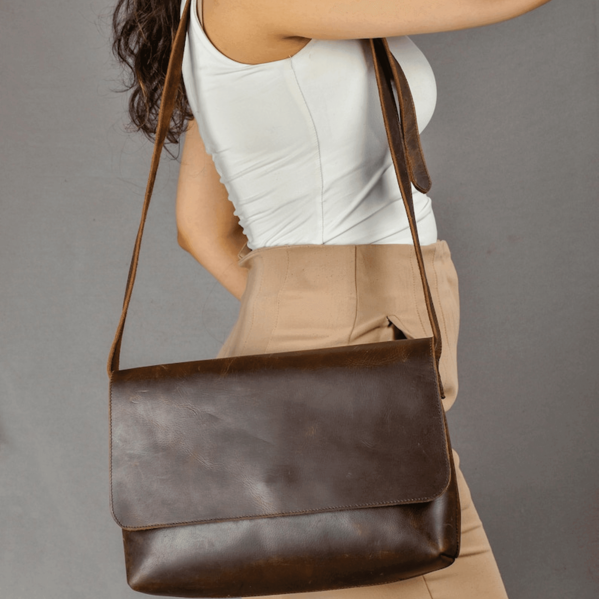 Leather crossbody bags for women Large crossbody bag - Leather Shop Factory