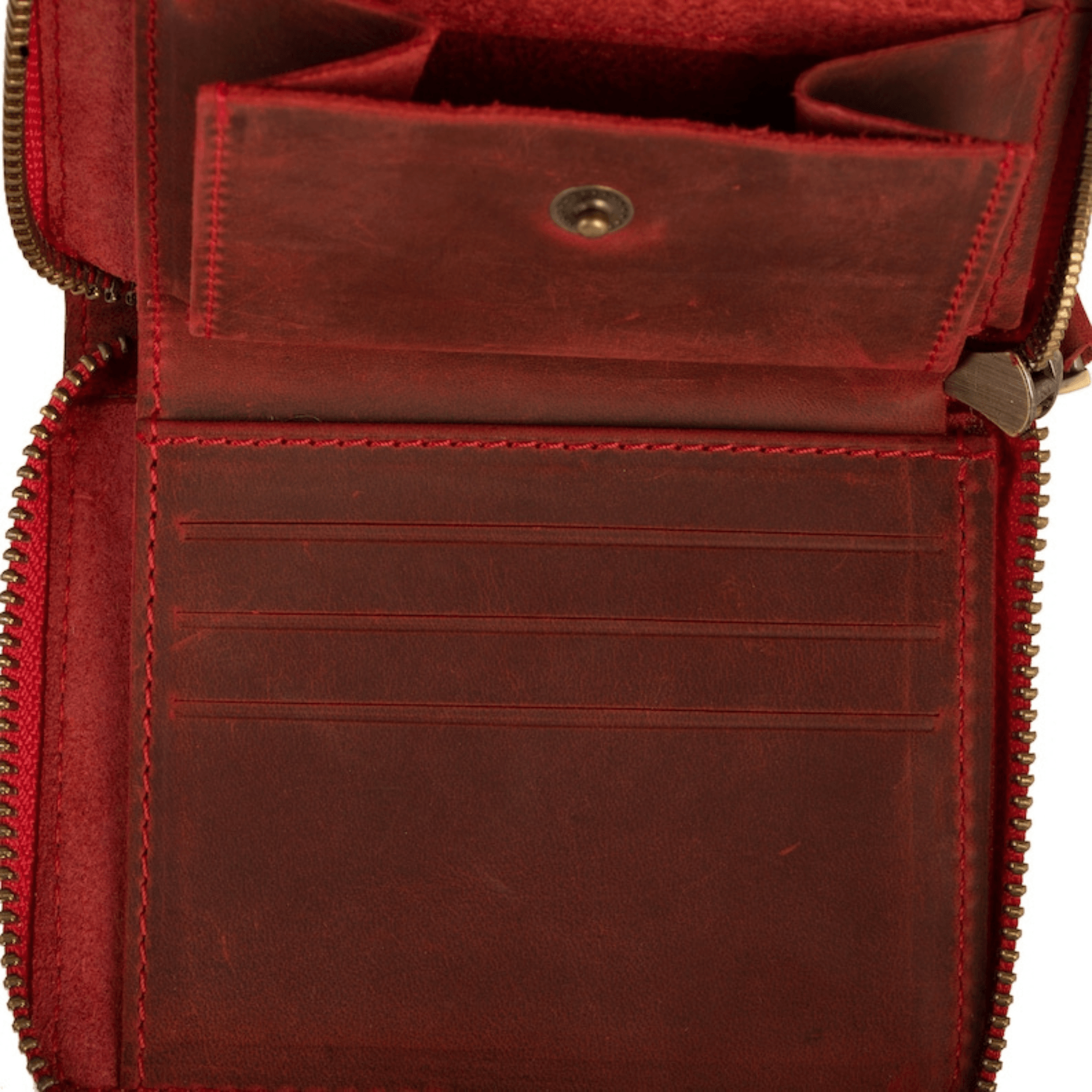 Handmade leather zipper wallet - Leather Shop Factory