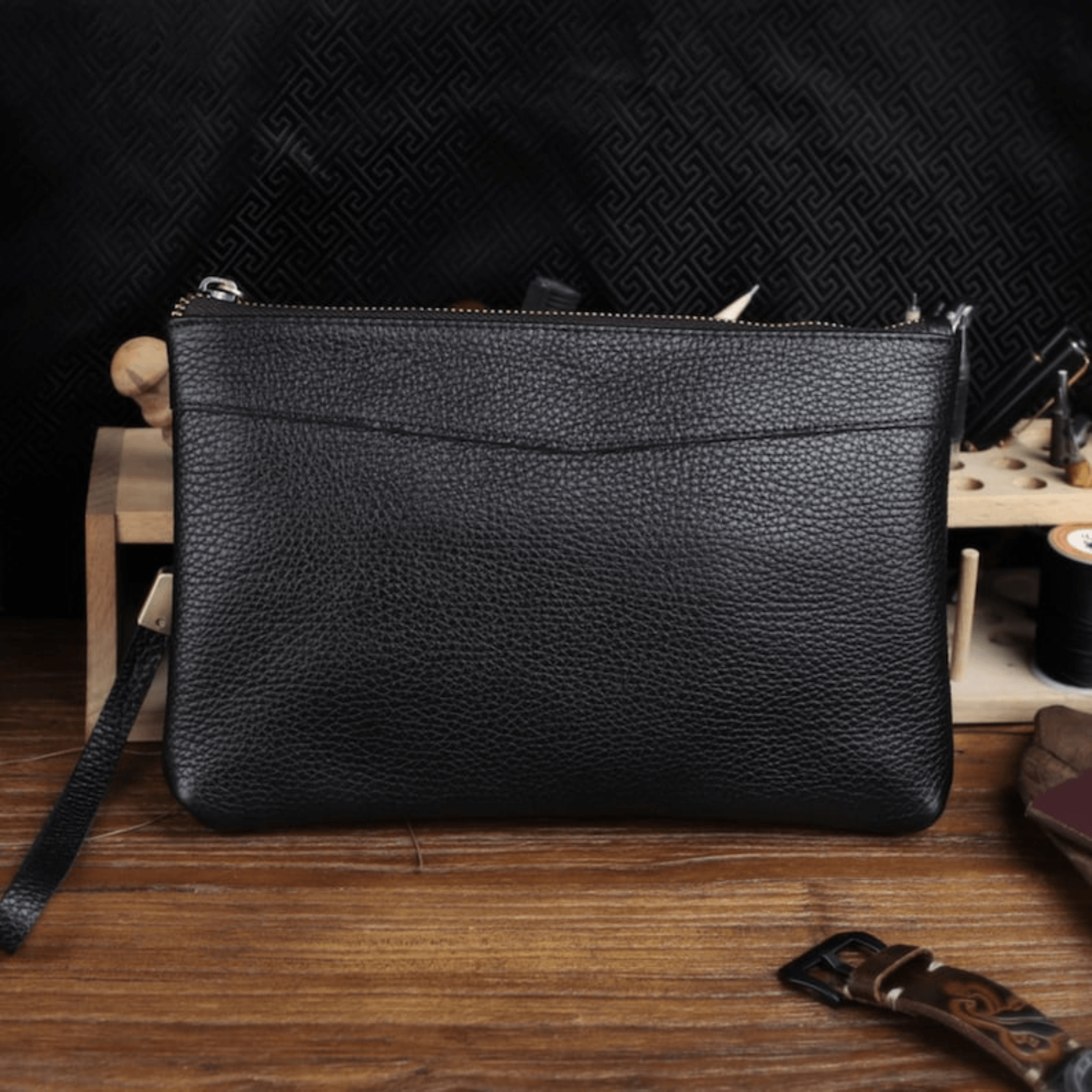 Handcrafted Leather Clutch for Stylish Men - Leather Shop Factory