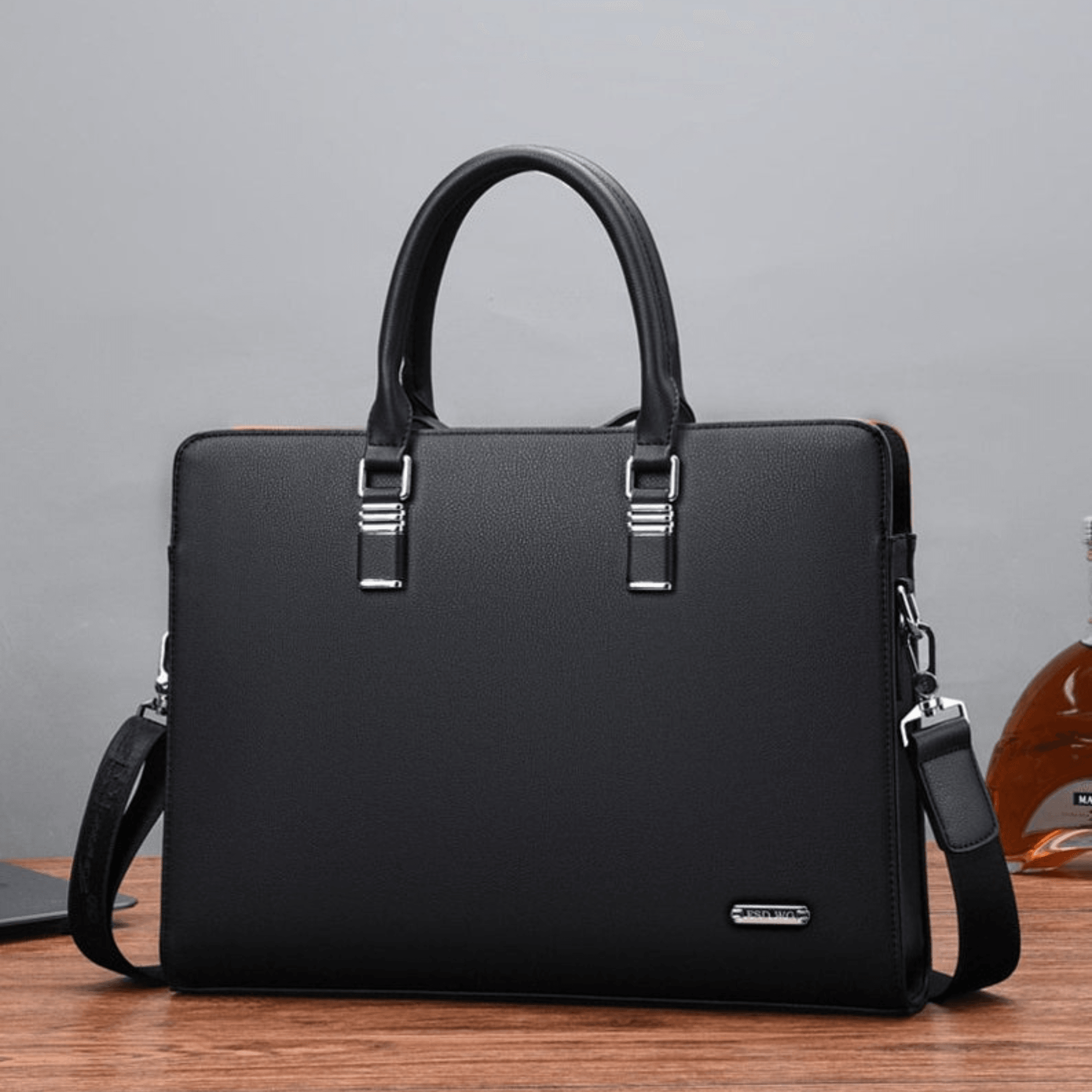 Eco-Elegance Vegan Laptop Messenger - Leather Shop Factory
