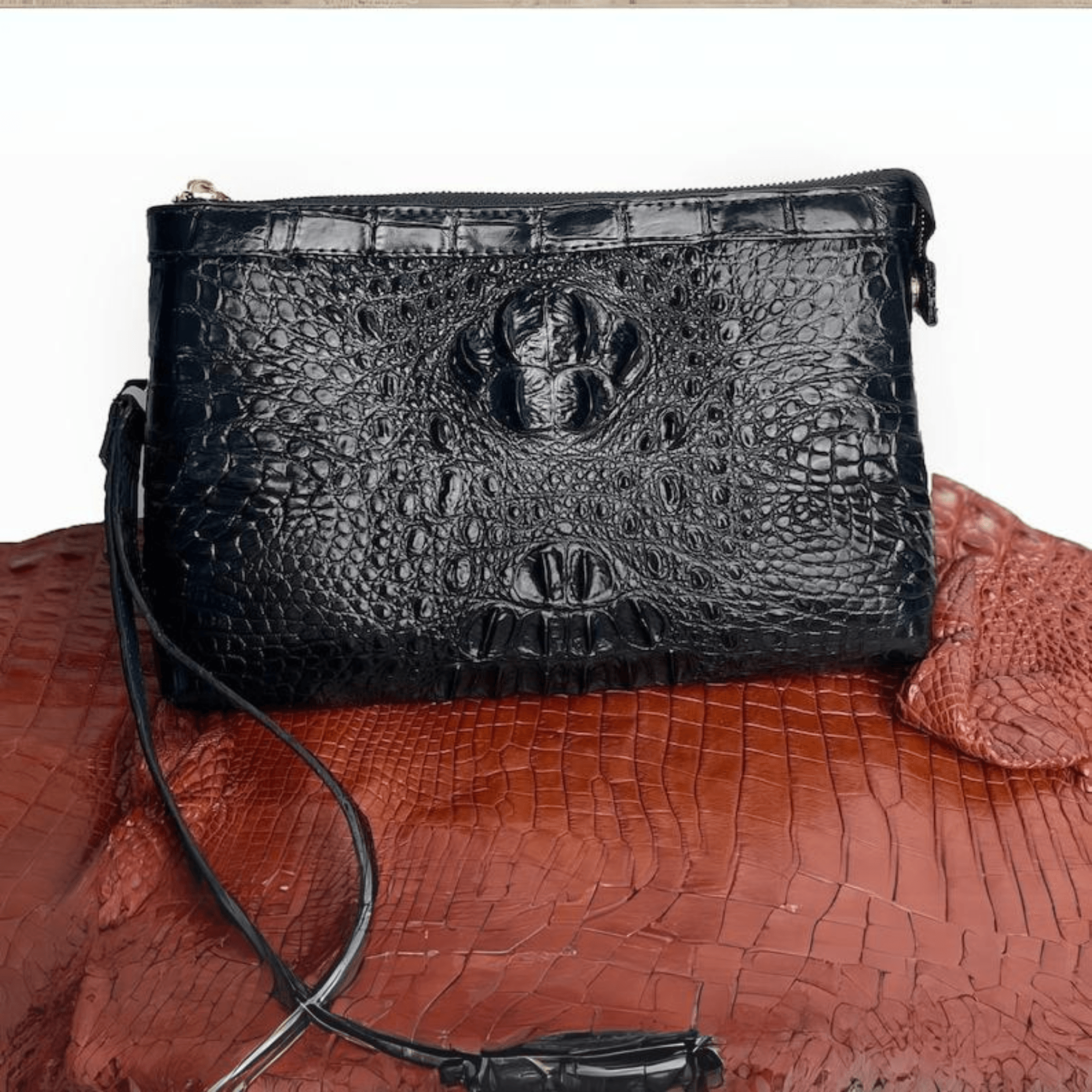 Black Leather Clutch Pouch Bag For Men - Leather Shop Factory