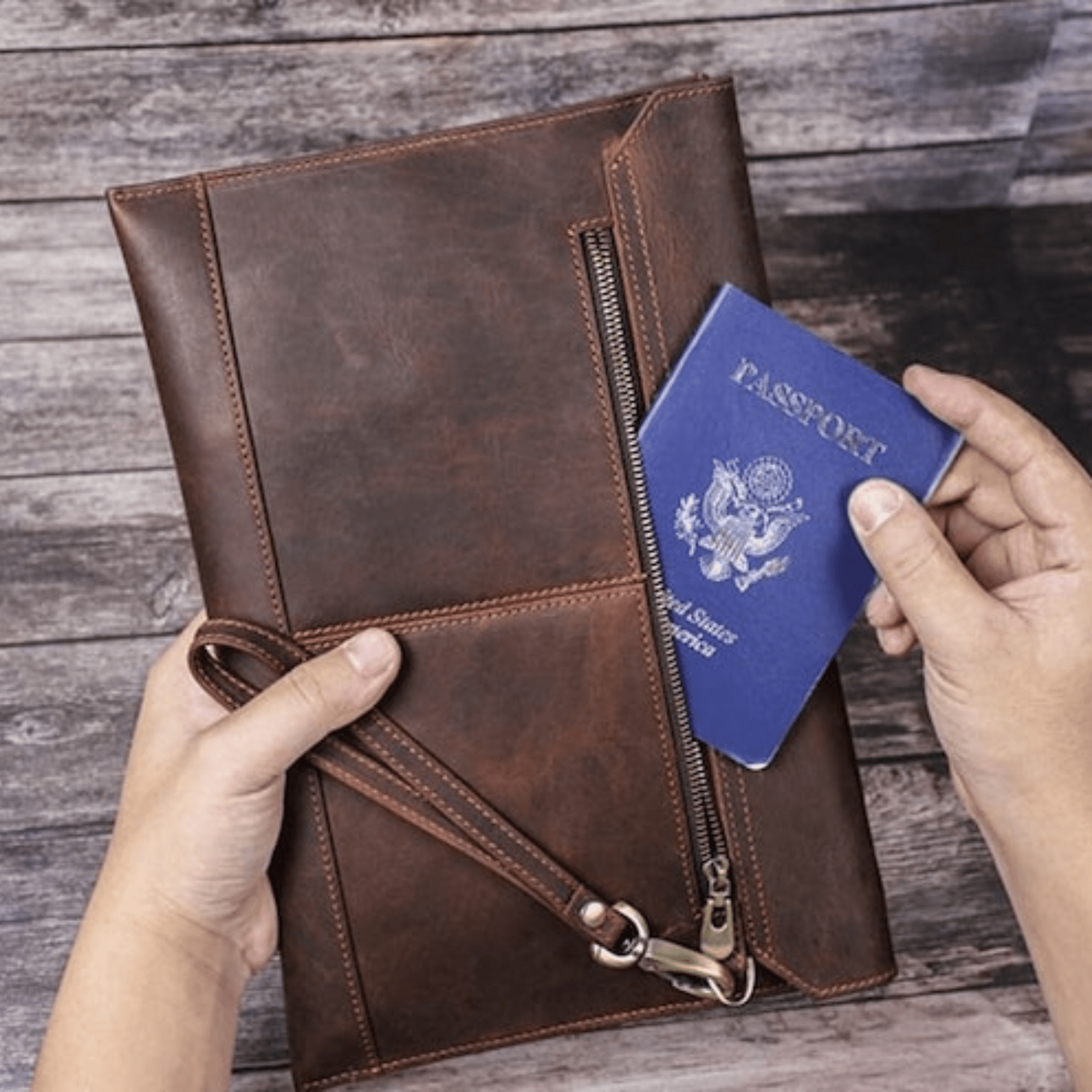 Mens leather clutches mobile phone bag - Leather Shop Factory