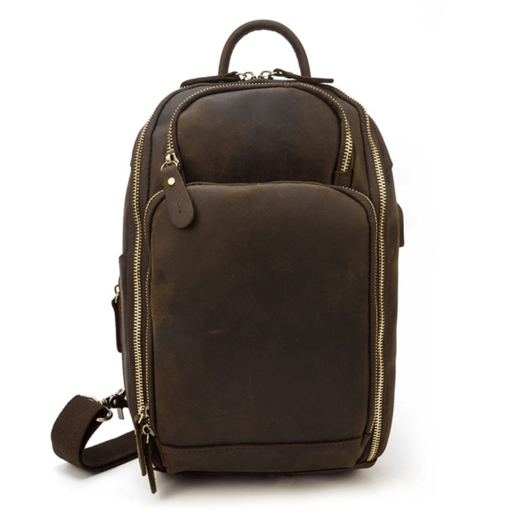 Sling Bag with Adjustable Strap and Multiple Pockets - Leather Shop Factory