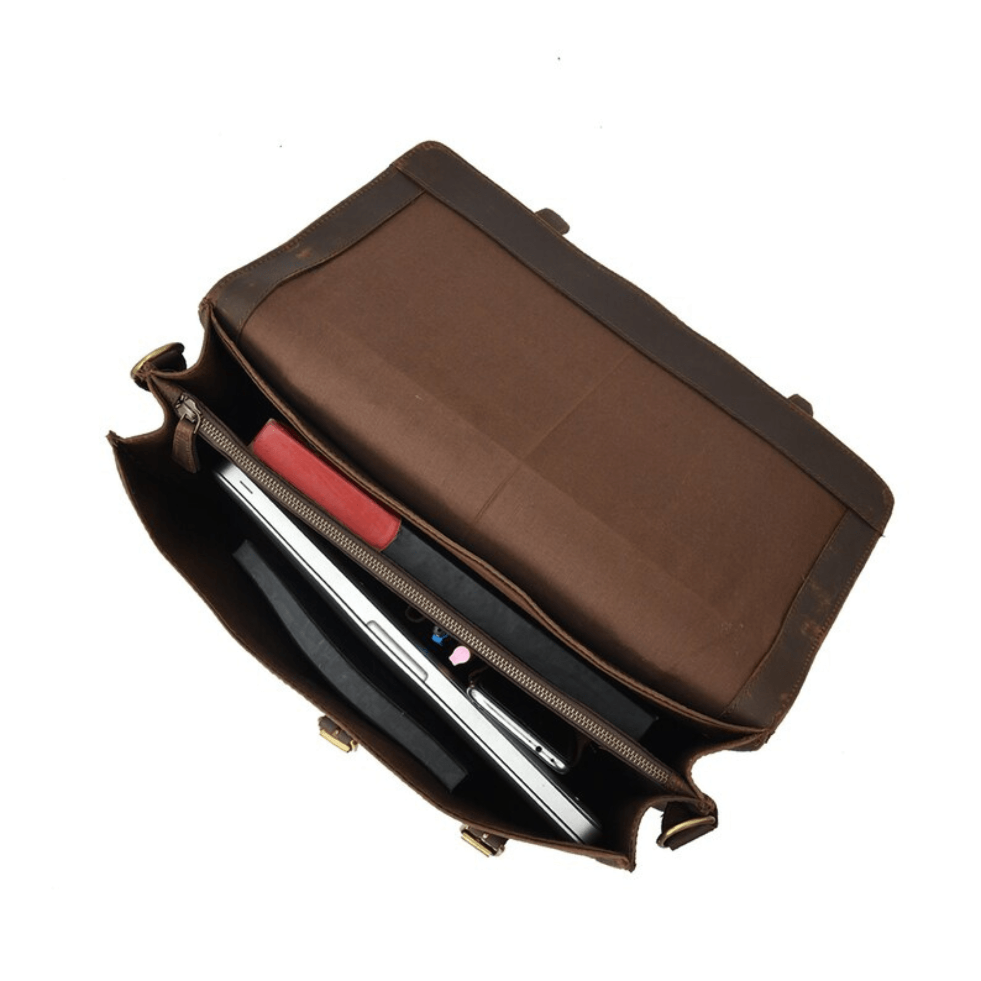 Vintage Full-Grain Leather Messenger Bag - Leather Shop Factory