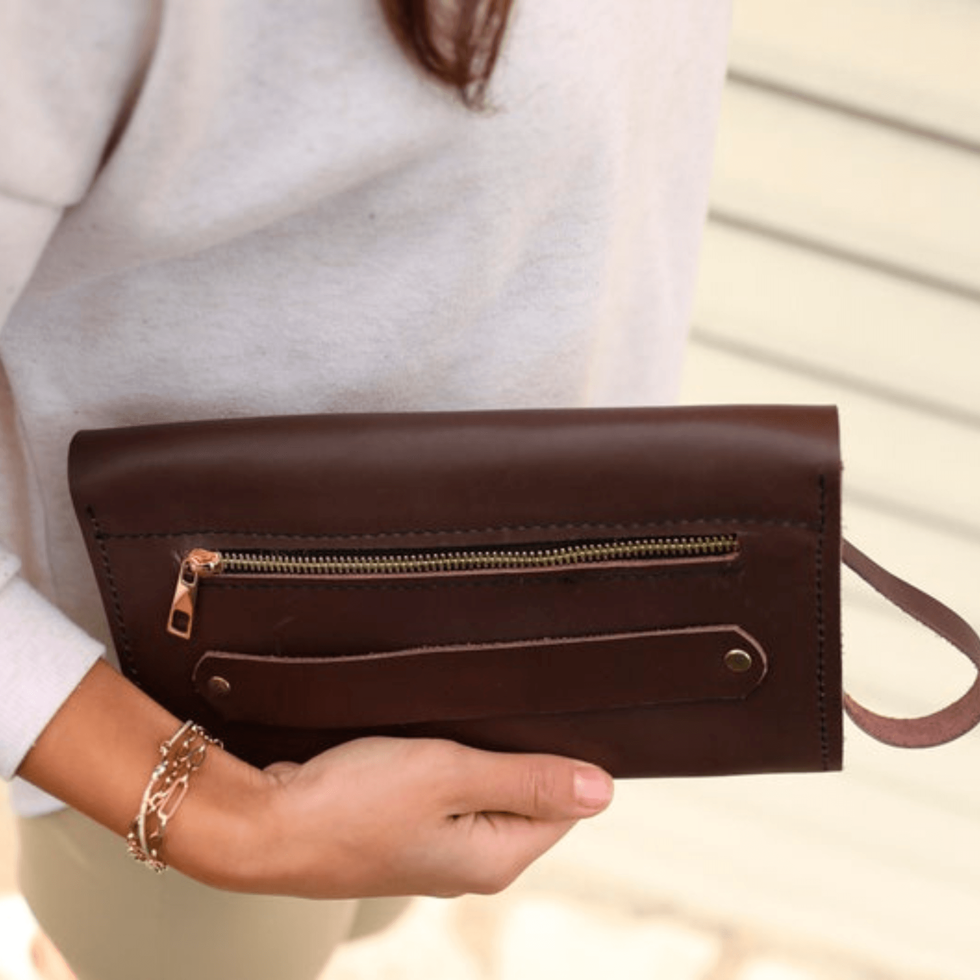 Unisex Clutch with handle - Leather Shop Factory