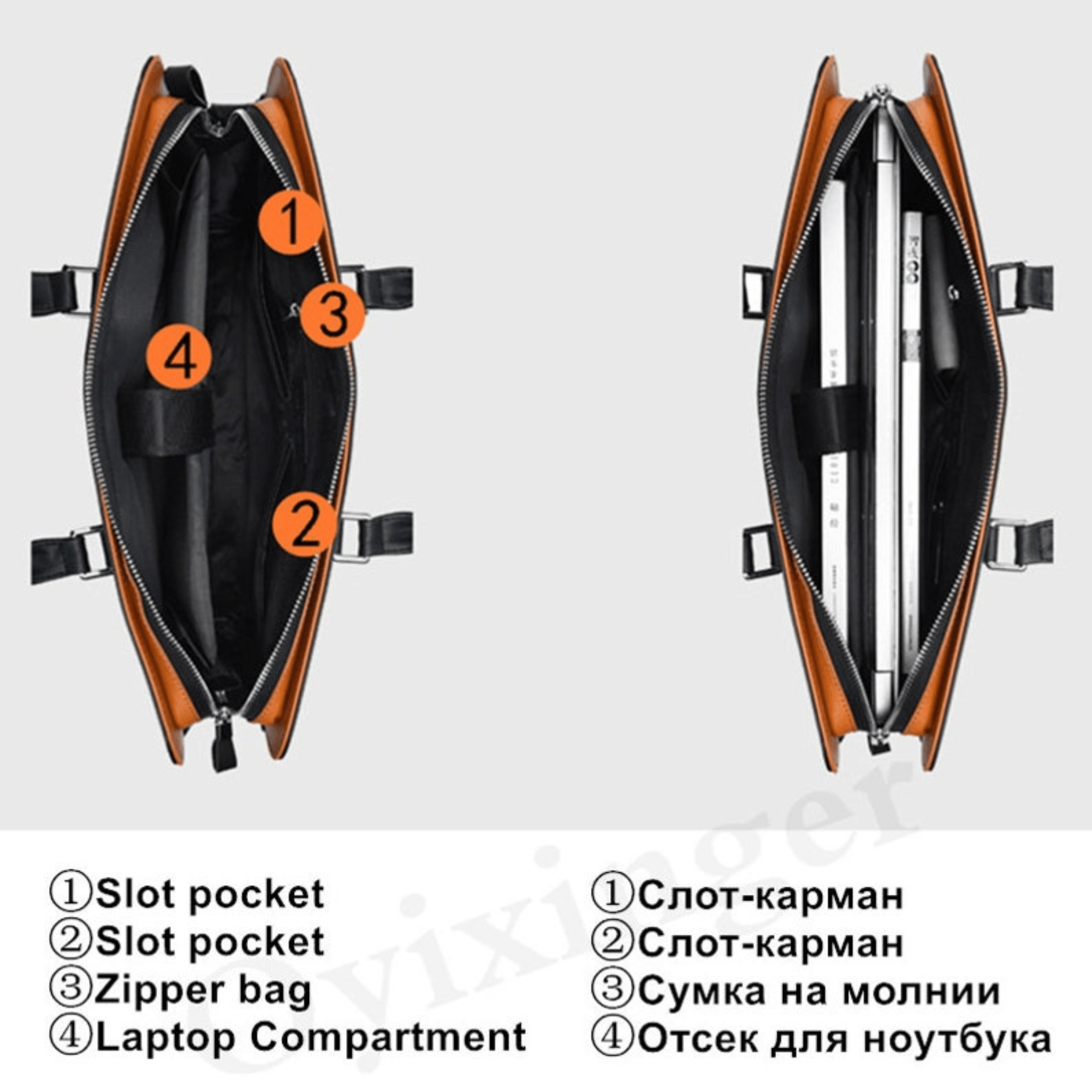 Eco-Elegance Vegan Laptop Messenger - Leather Shop Factory