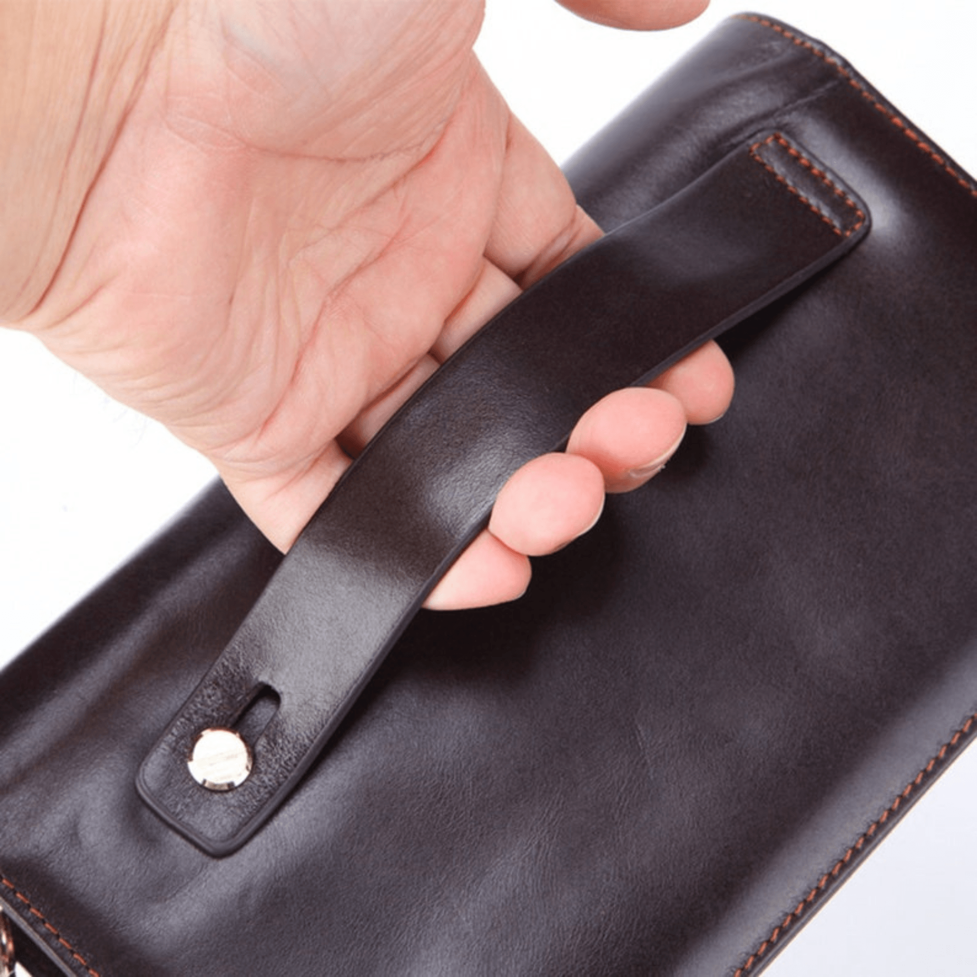 Premium Leather Men's Clutch - Sophisticated Organization for the Modern Gentleman - Leather Shop Factory