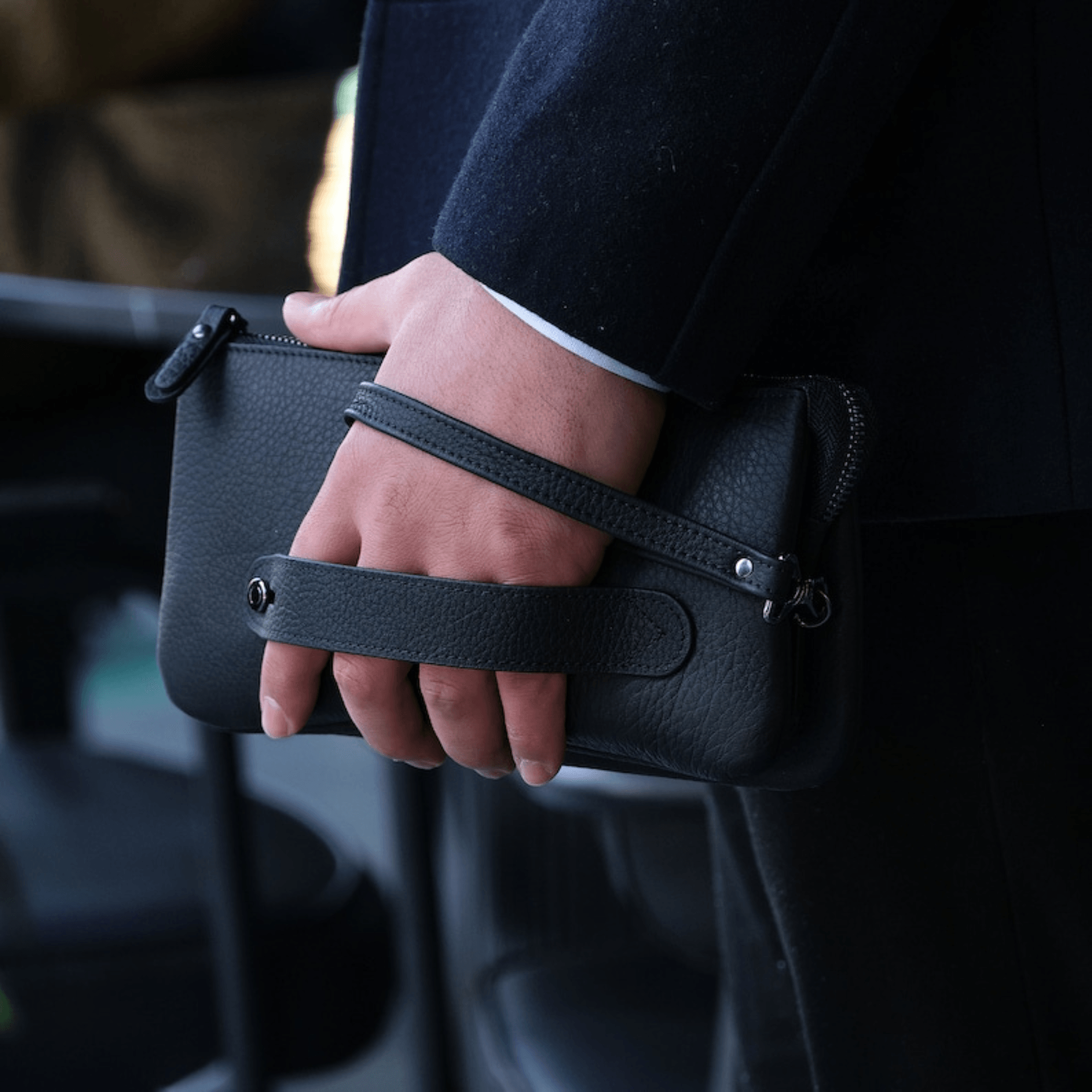 Personalized leather clutch bag for mens