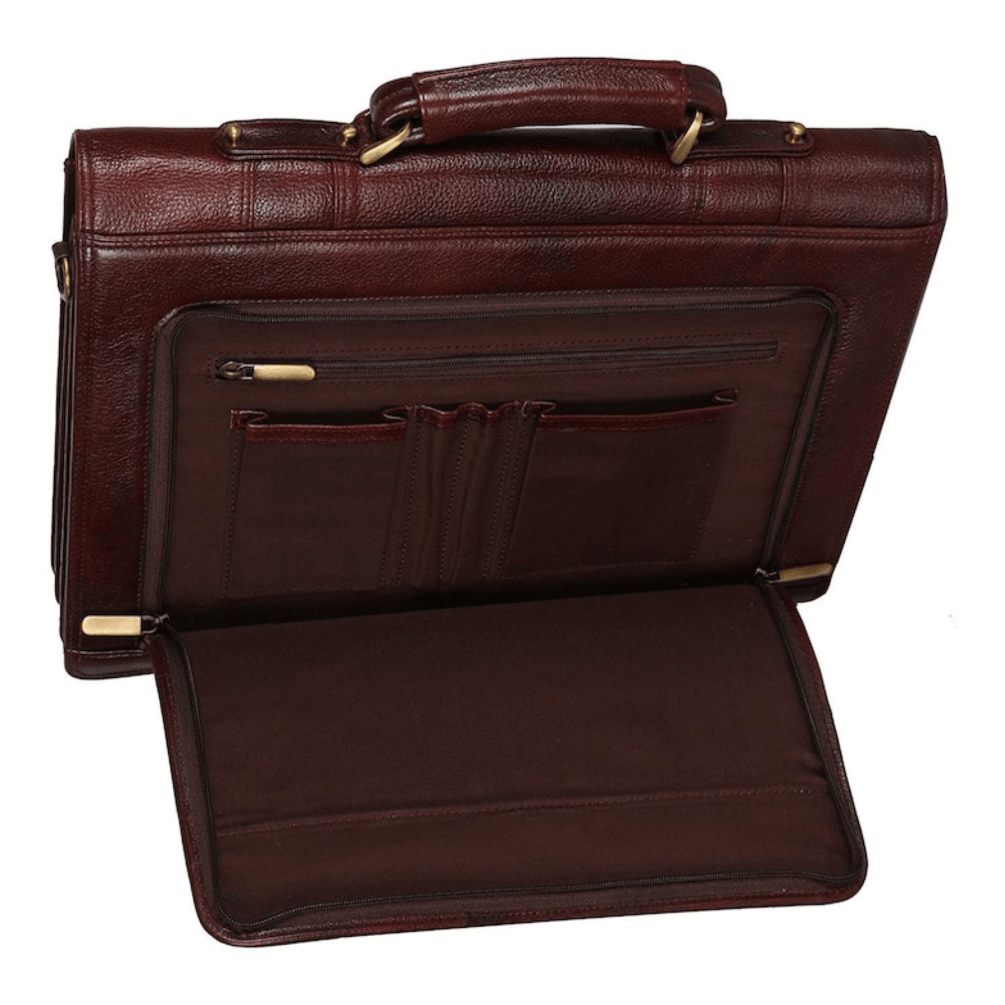 Indian Elegance Business Briefcase - Leather Shop Factory