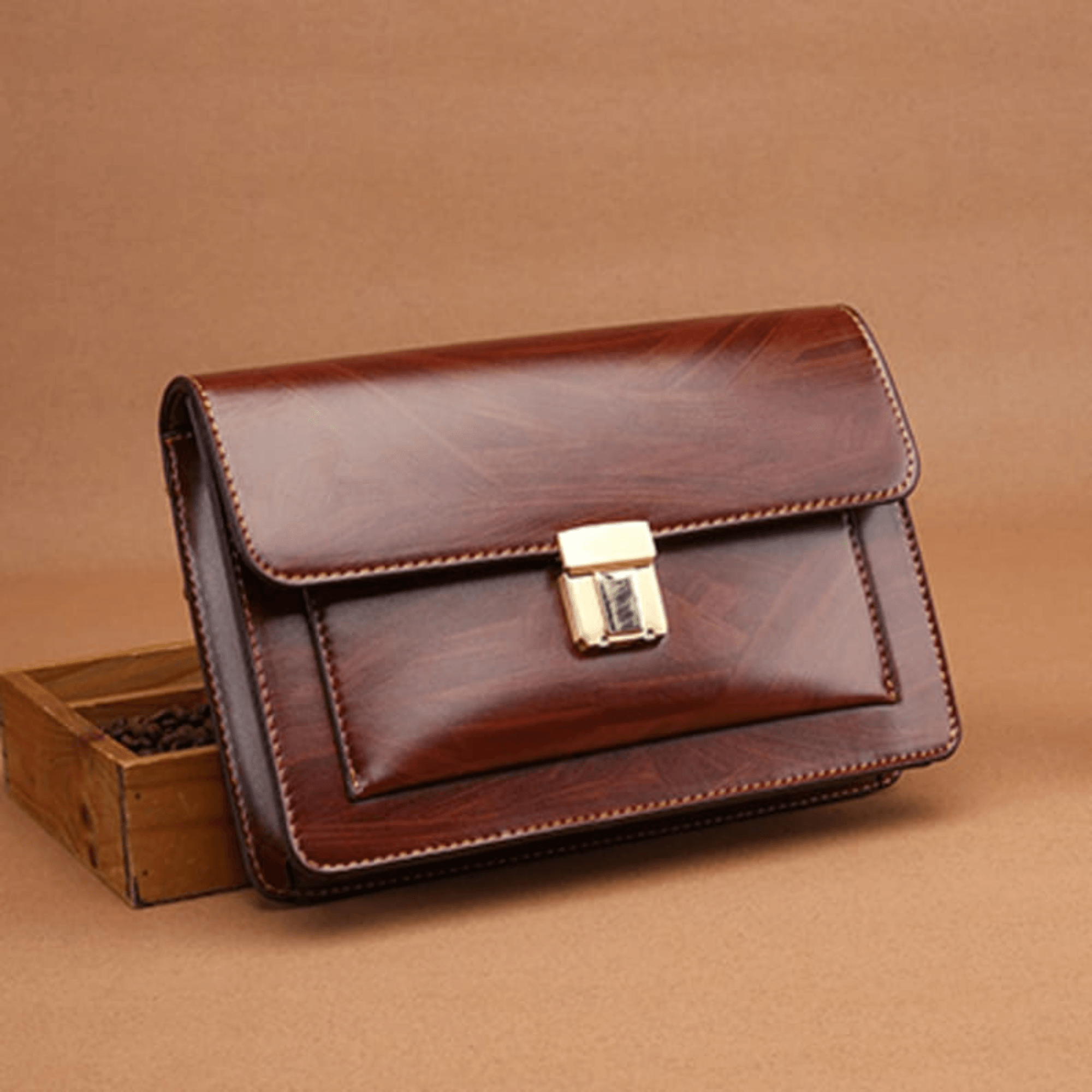 Handcrafted phone leather clutch wallet