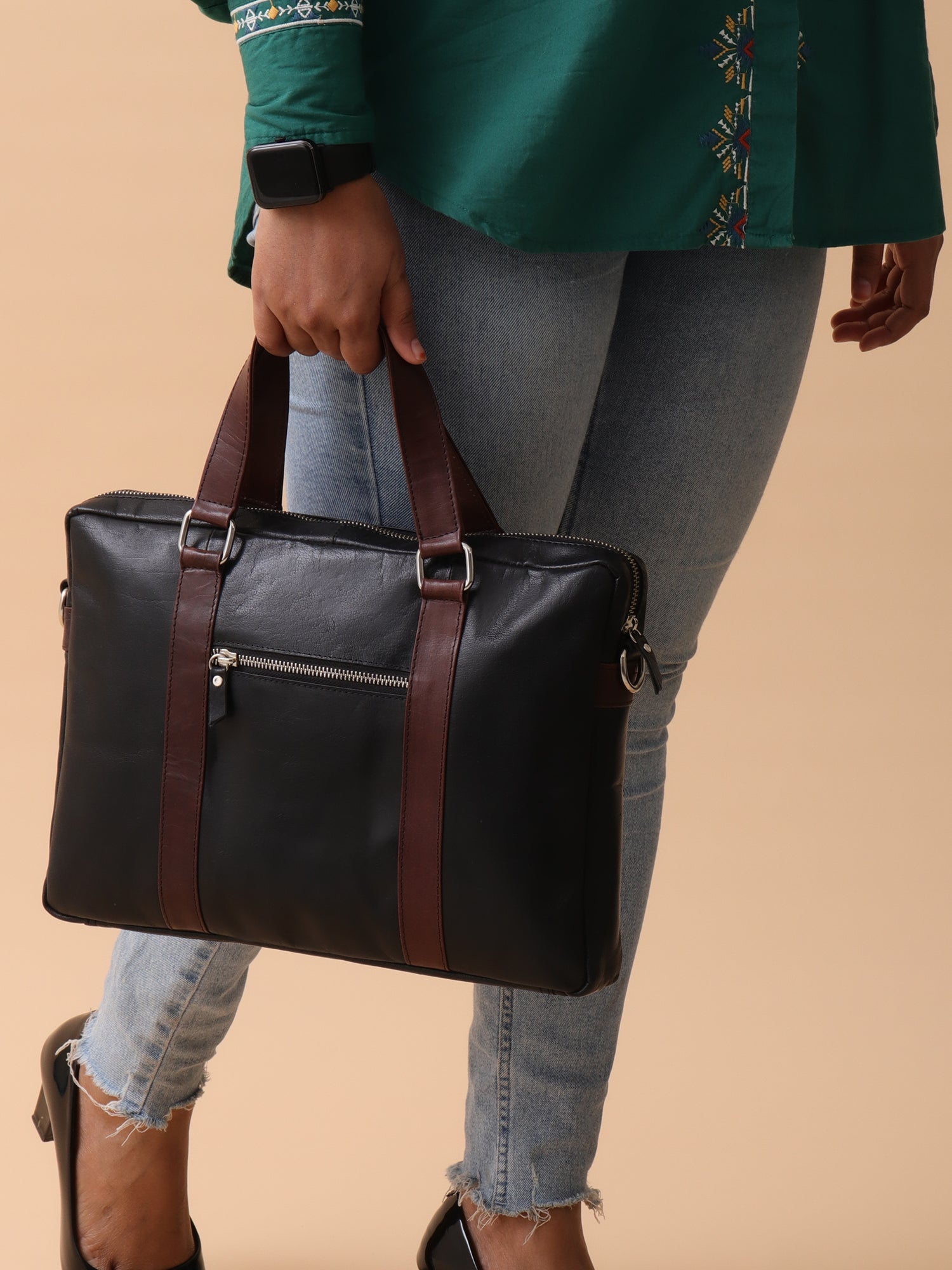 The Metropolitan Dual-Tone Laptop Briefcase