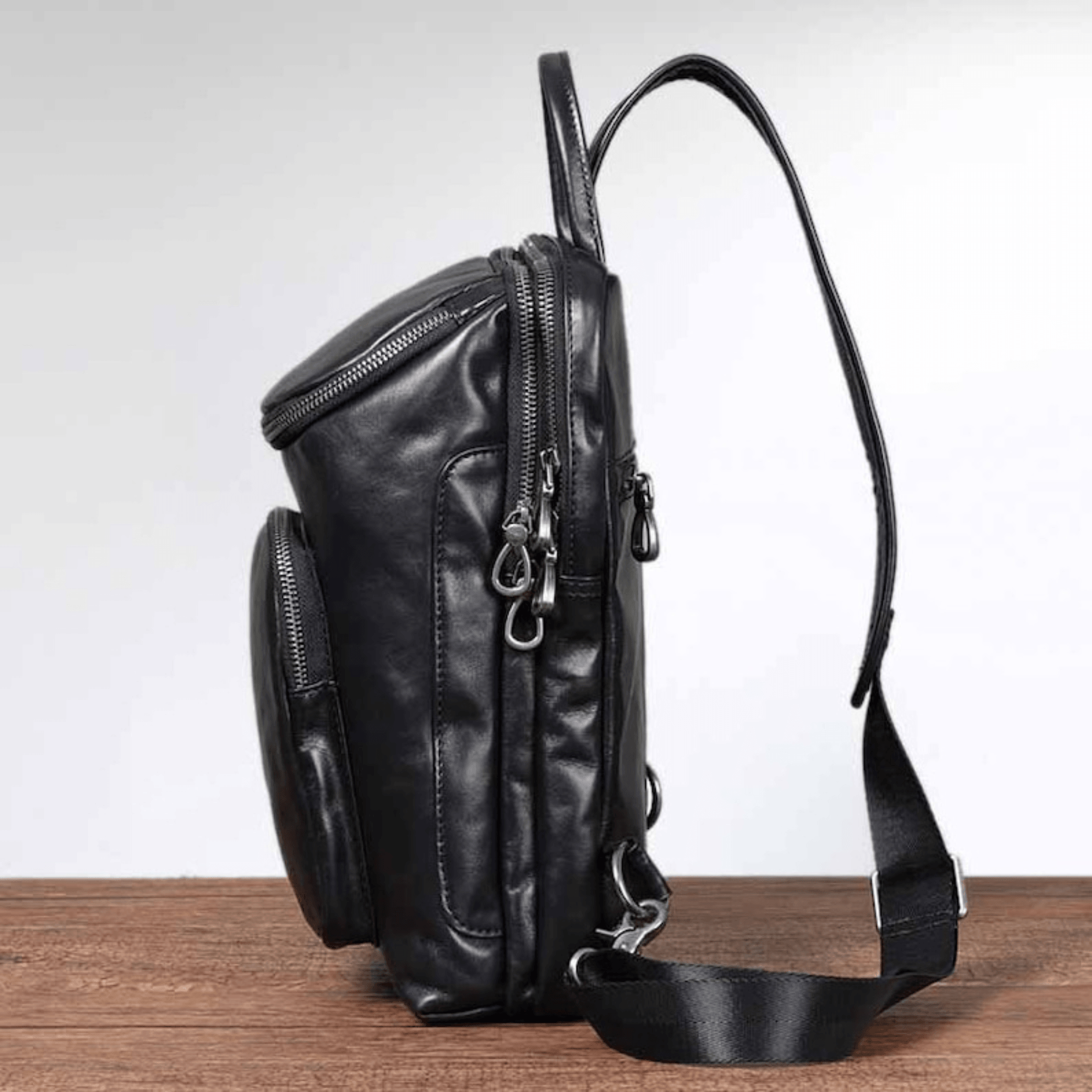 Leather sling bag for men - Leather Shop Factory