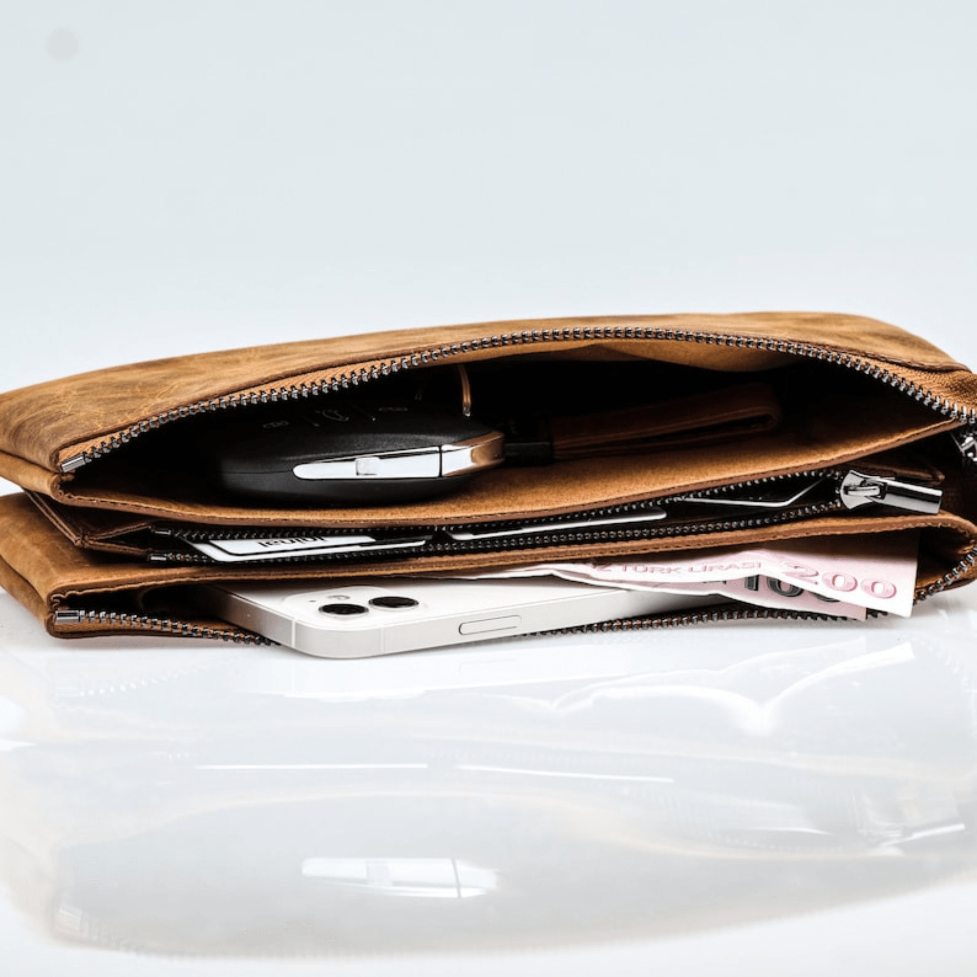 Personalized leather clutch bag for mens - Leather Shop Factory
