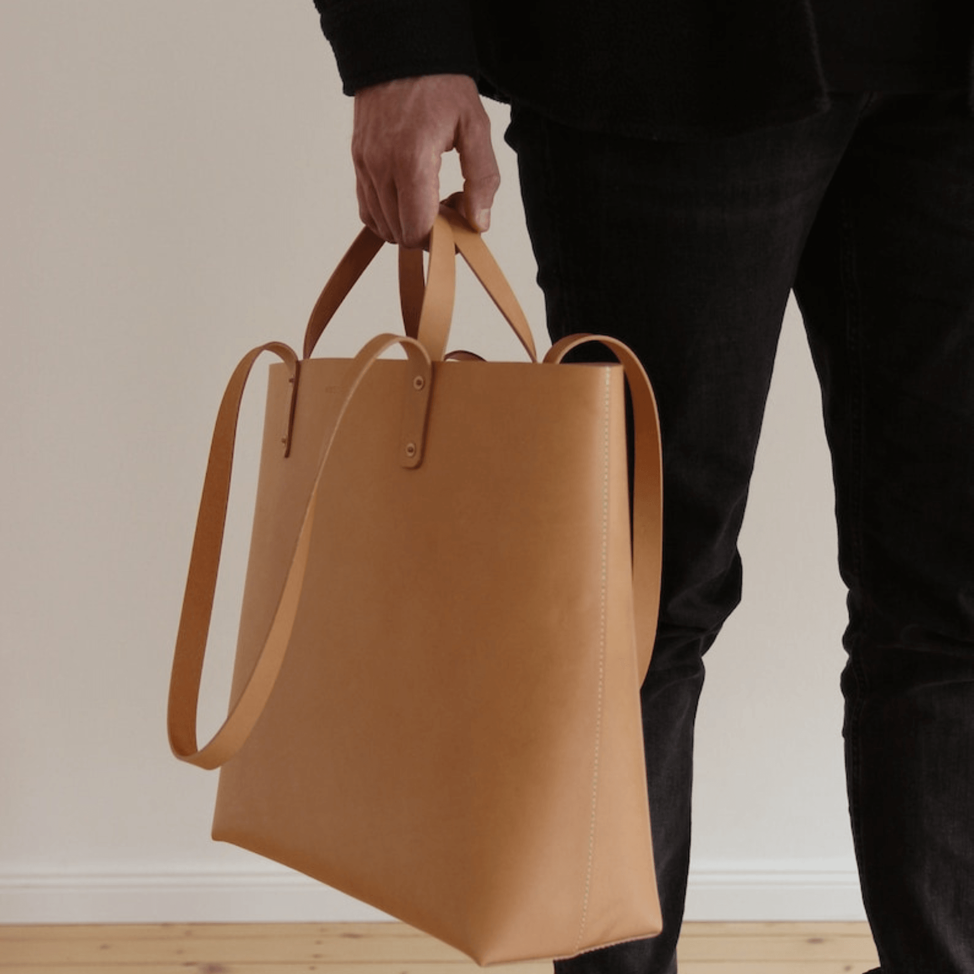 Leather shopper natural - Leather Shop Factory