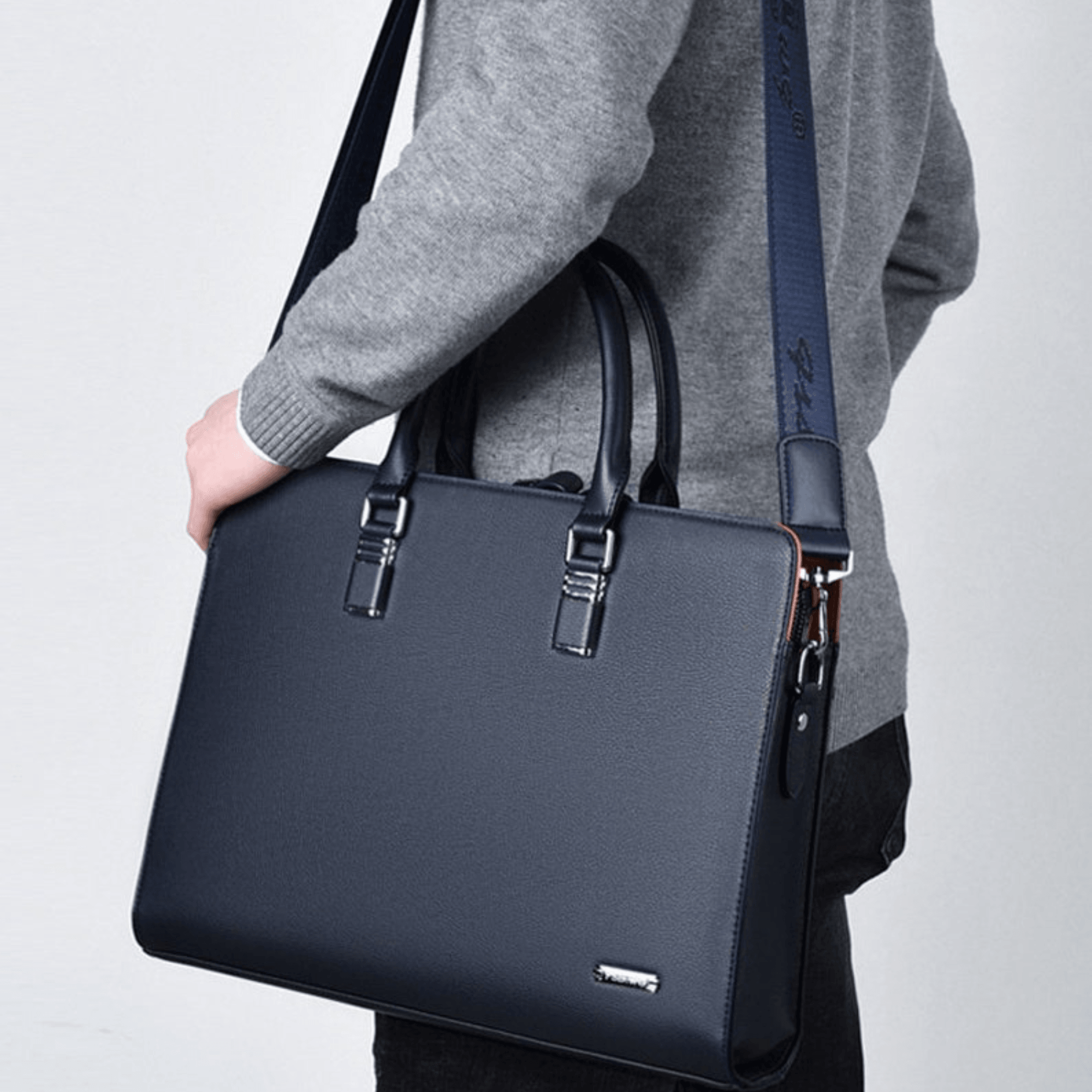 Eco-Elegance Vegan Laptop Messenger - Leather Shop Factory