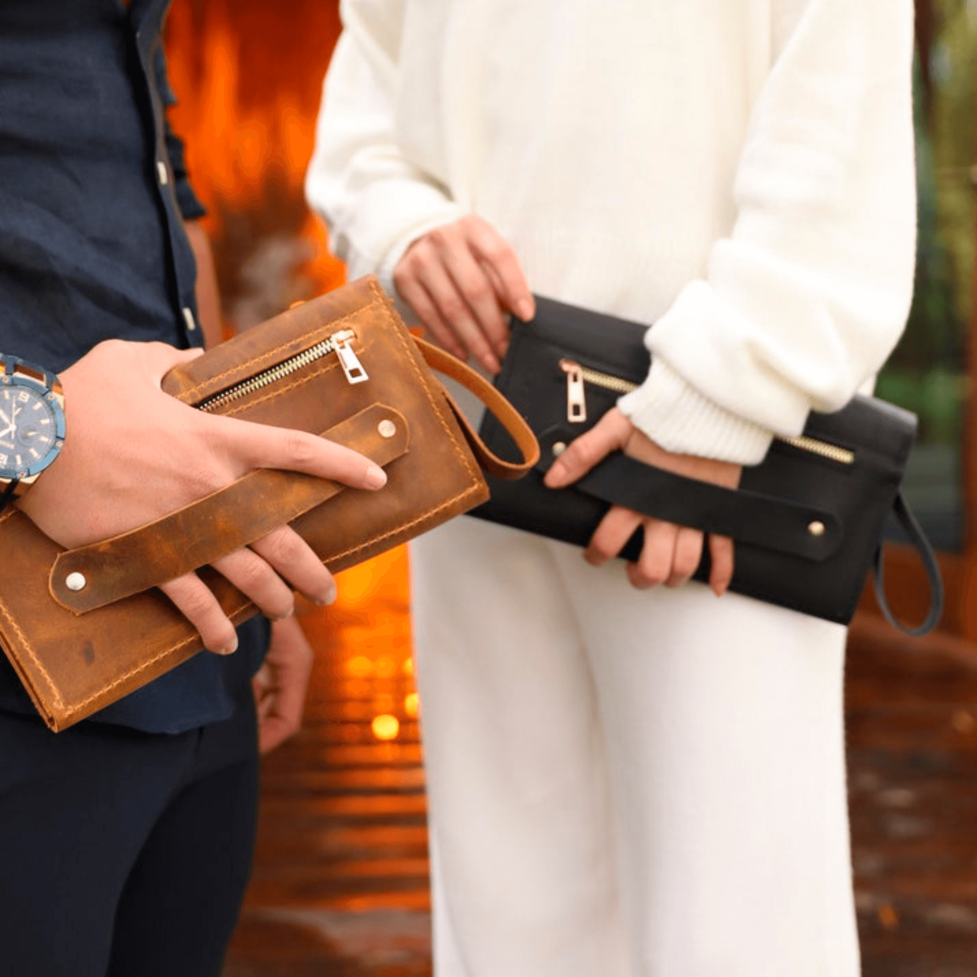 Unisex Clutch with handle - Leather Shop Factory