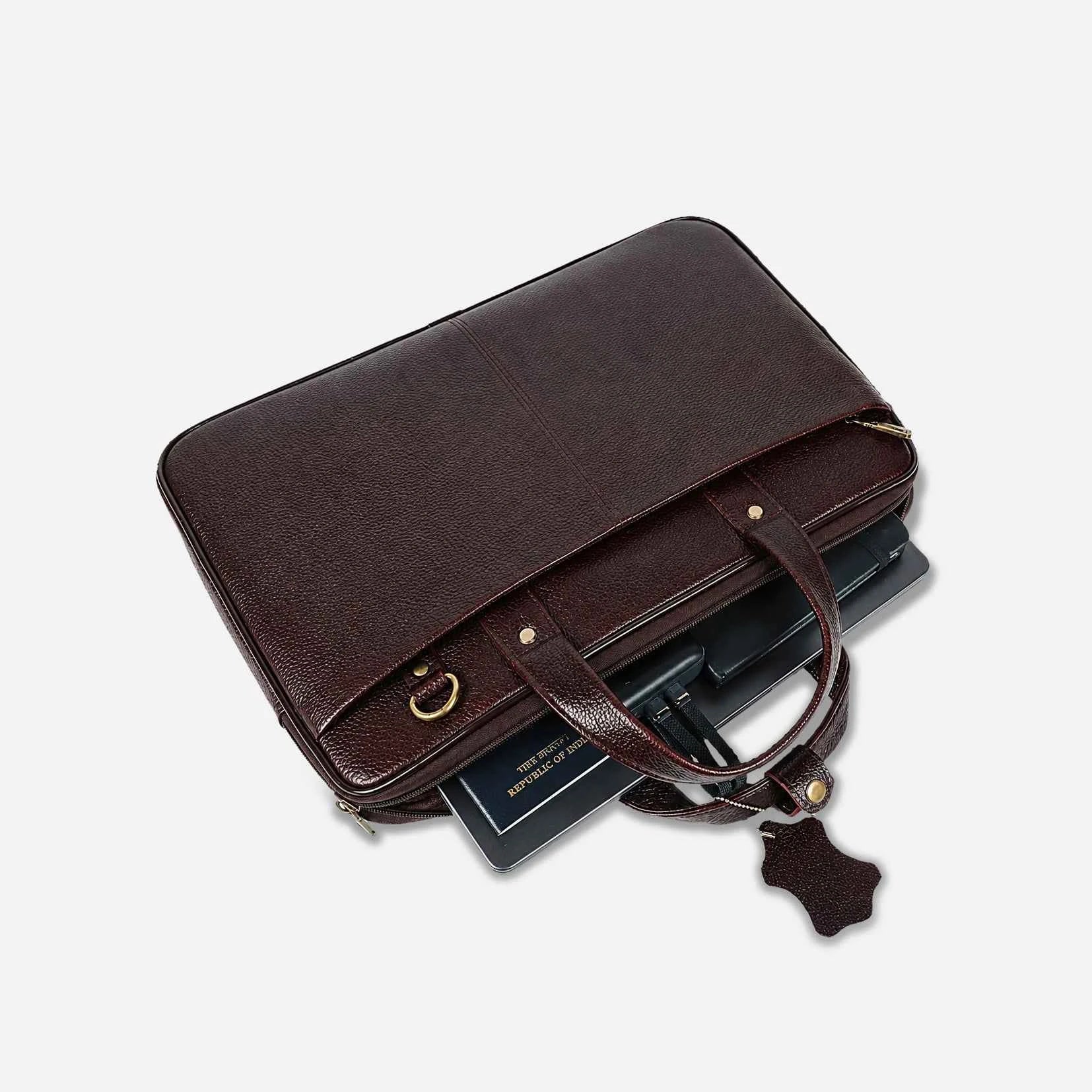 CORVUS LAPTOP BAG — BROWN
