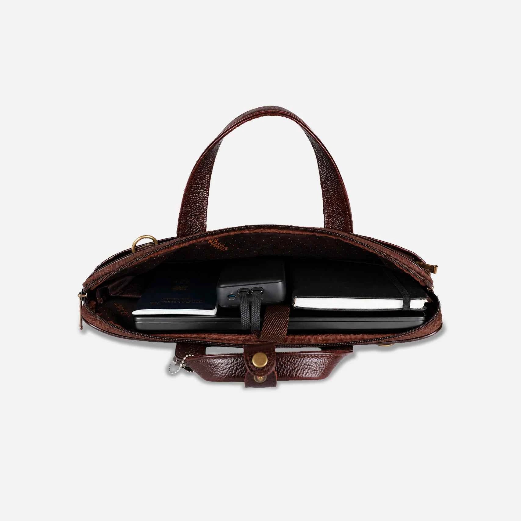 CORVUS LAPTOP BAG — BROWN