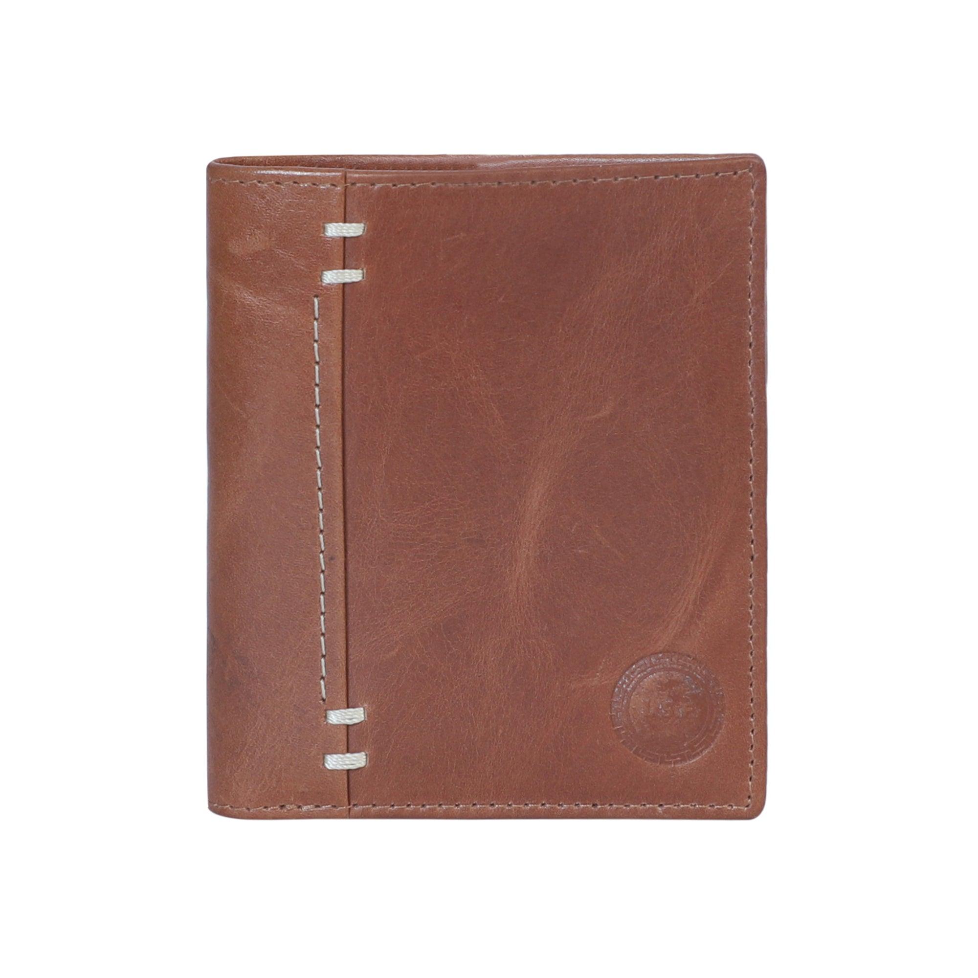 Bifold Crunch Verticle Tan - Leather Shop Factory