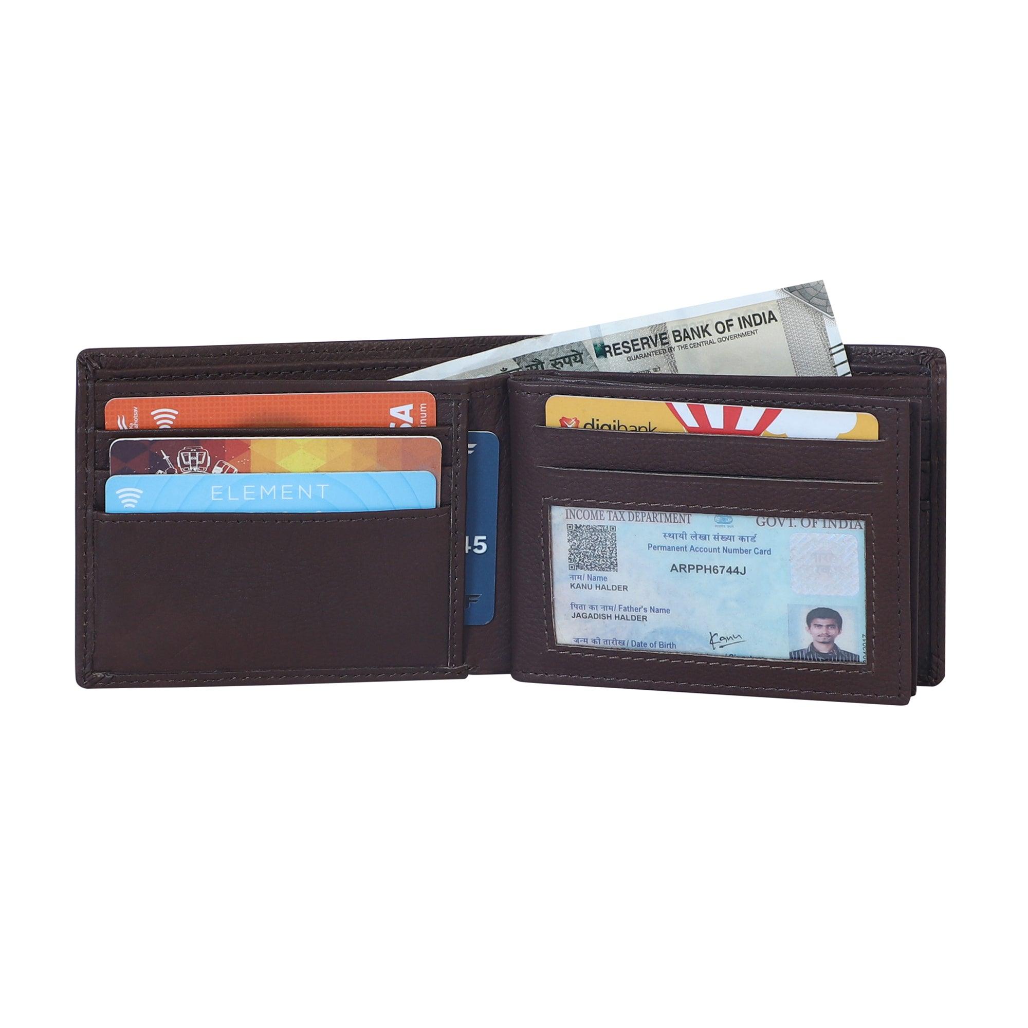 Bifold Nappa Double Flap BRW - Leather Shop Factory
