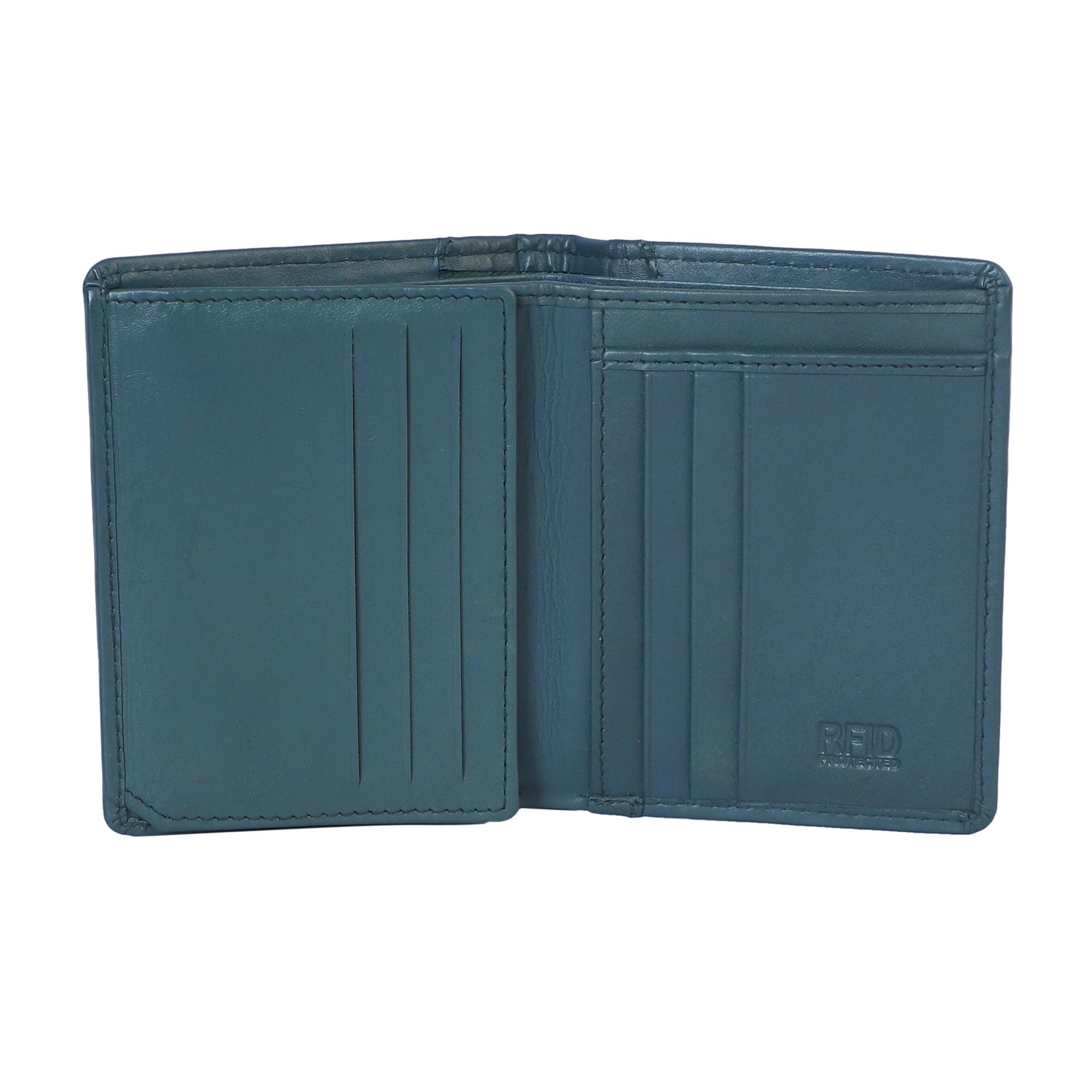 Bifold DD Verticle Flap Green - Leather Shop Factory