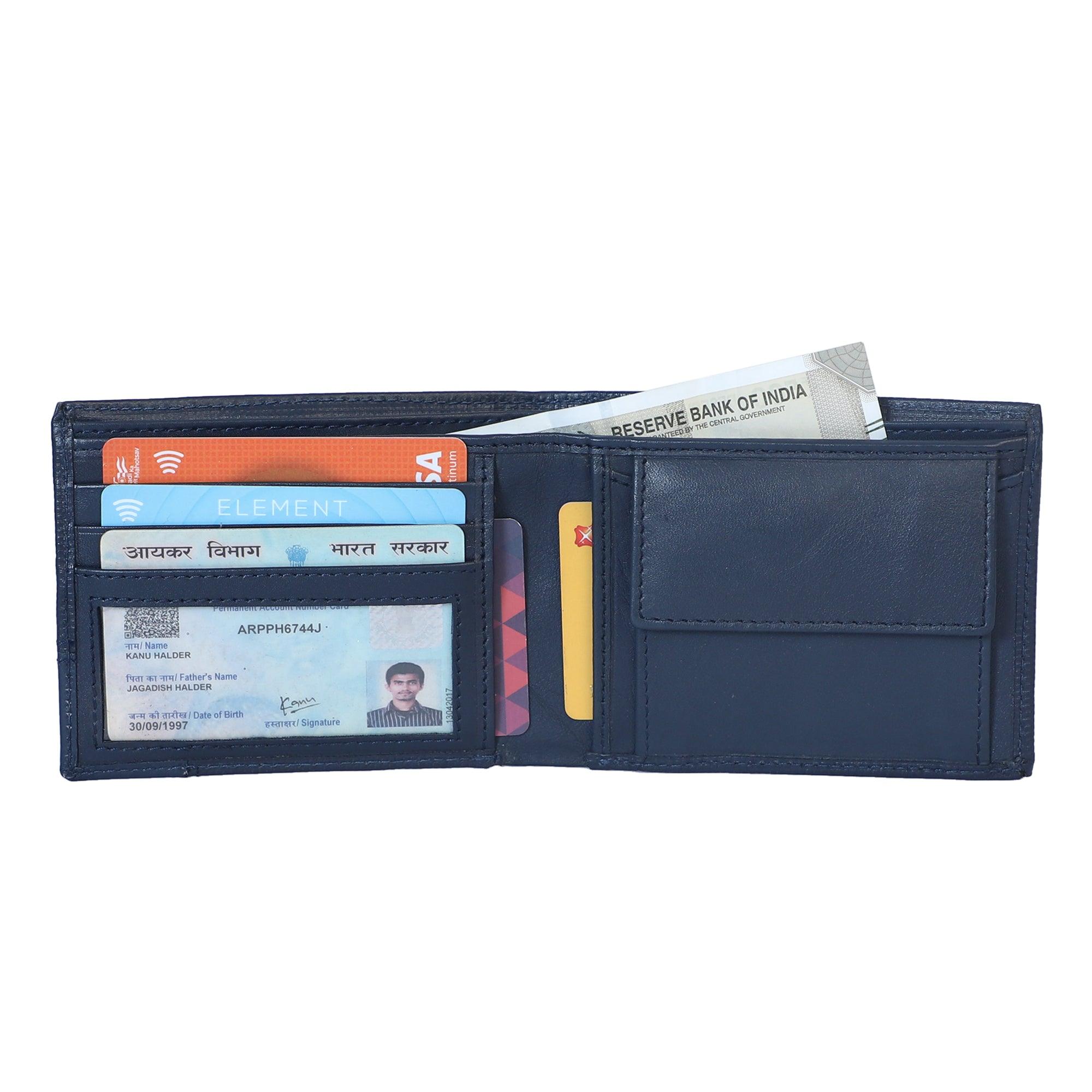 Stitchter Men Blue Rfid Wallet - Leather Shop Factory