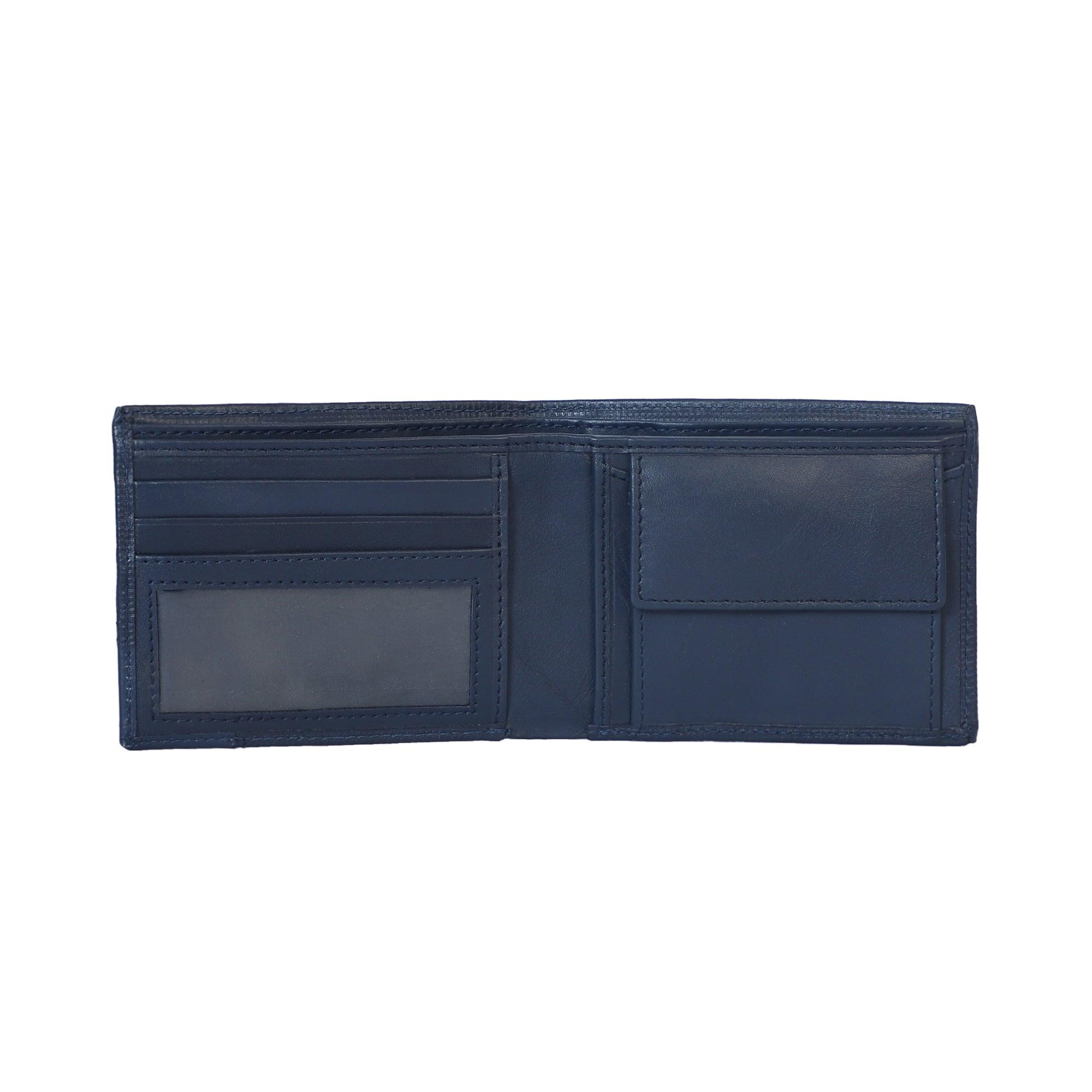 Stitchter Men Blue Rfid Wallet - Leather Shop Factory