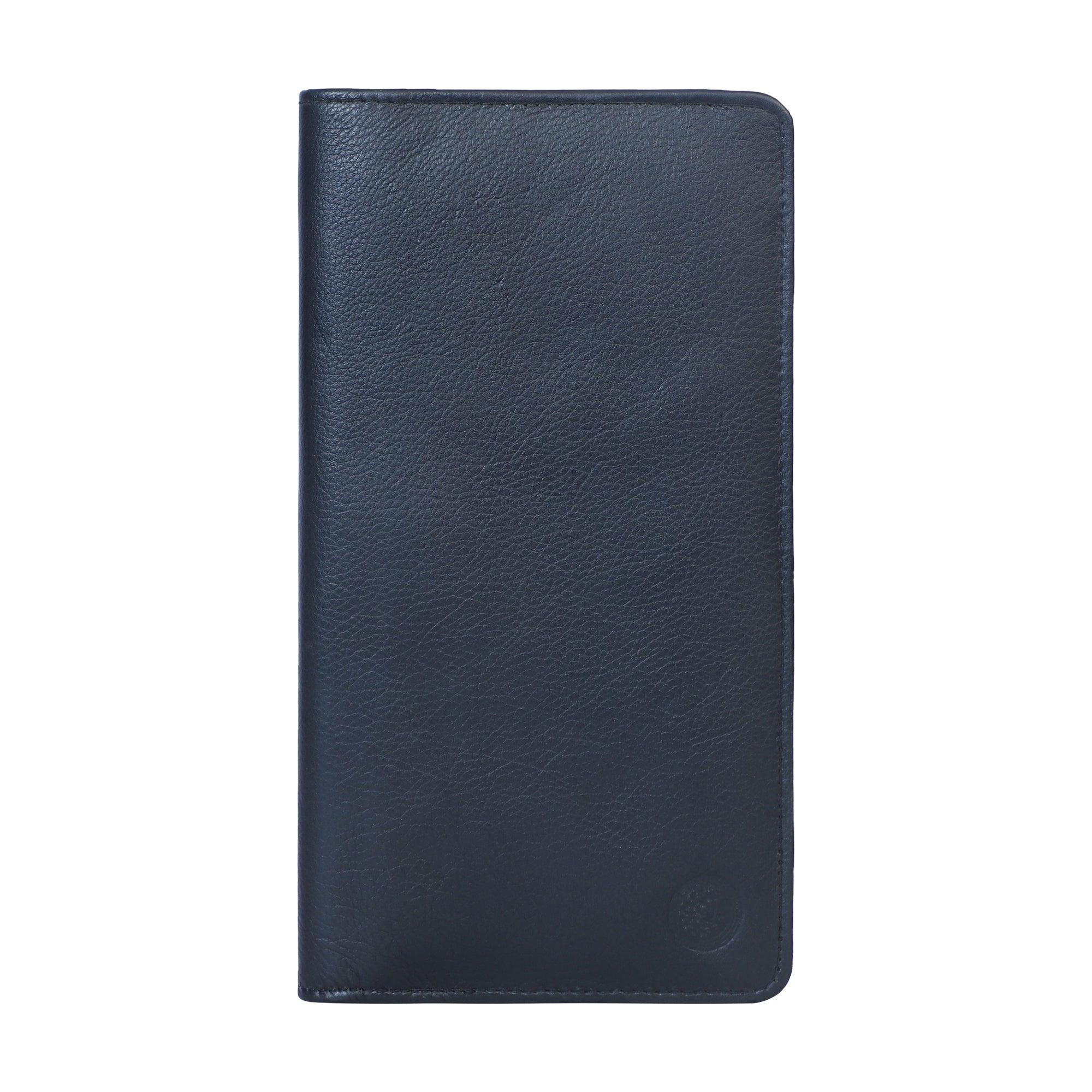 Cheque Book with Pen Holder Nappa- BLACK - Leather Shop Factory