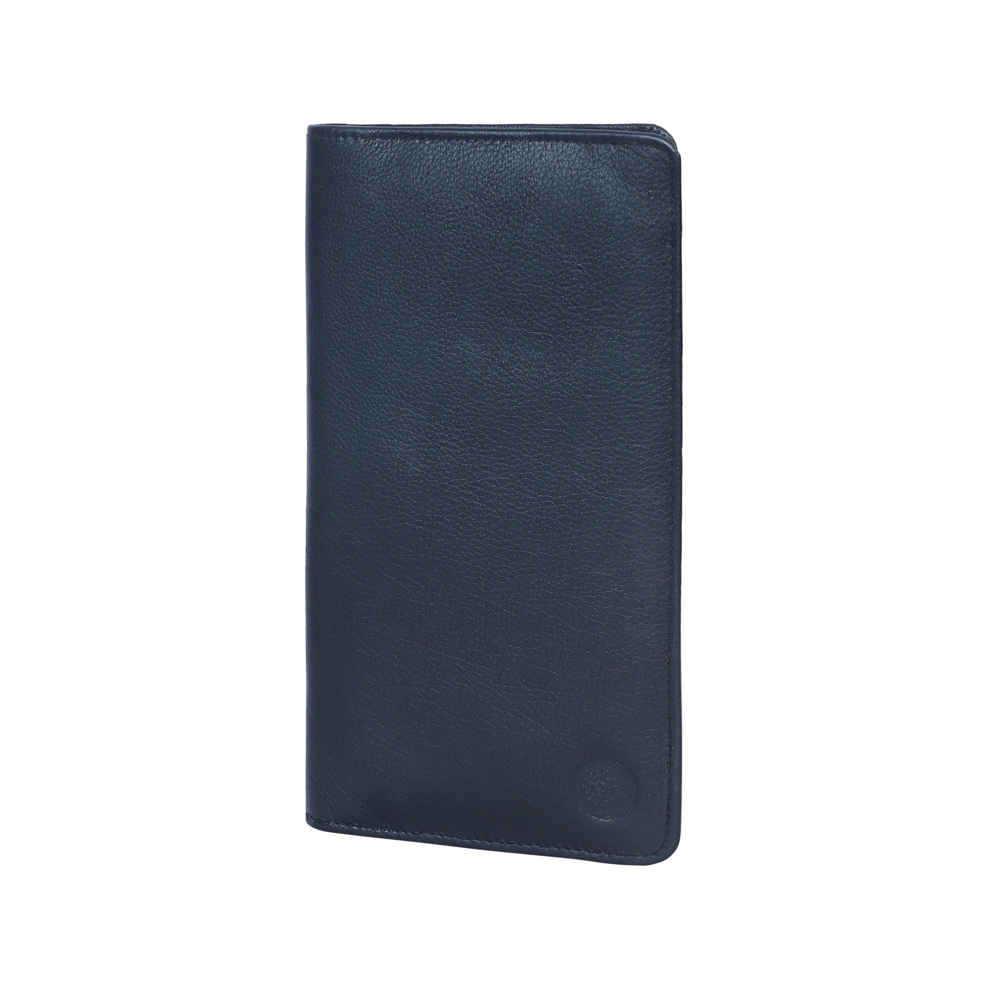 Cheque Book with Pen Holder Nappa- BLACK - Leather Shop Factory