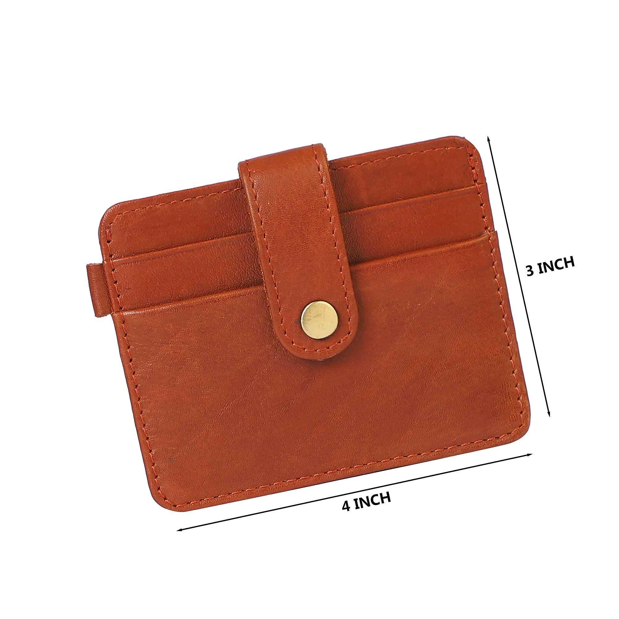 Slim Genuine Leather Card Wallet Men