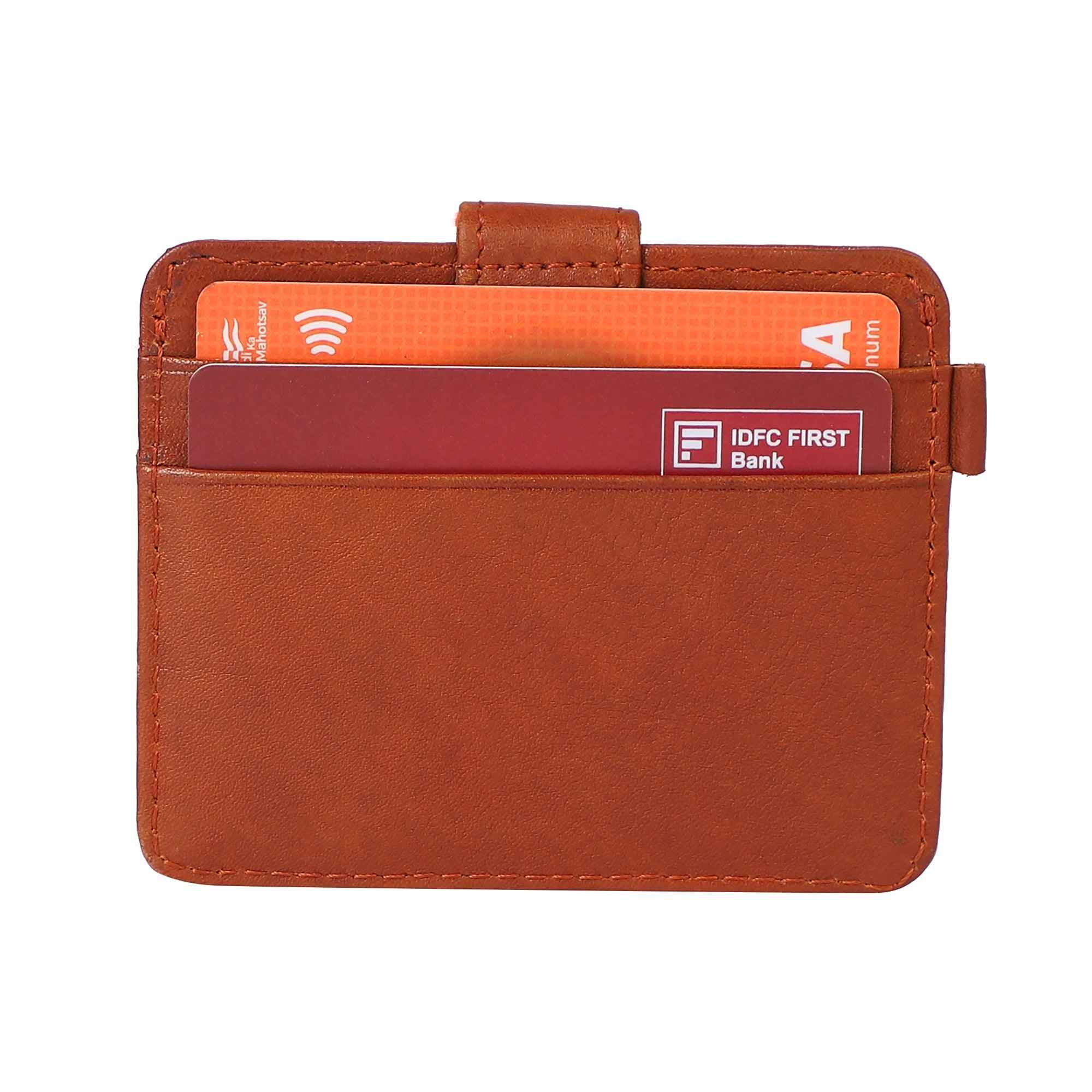 Slim Genuine Leather Card Wallet Men