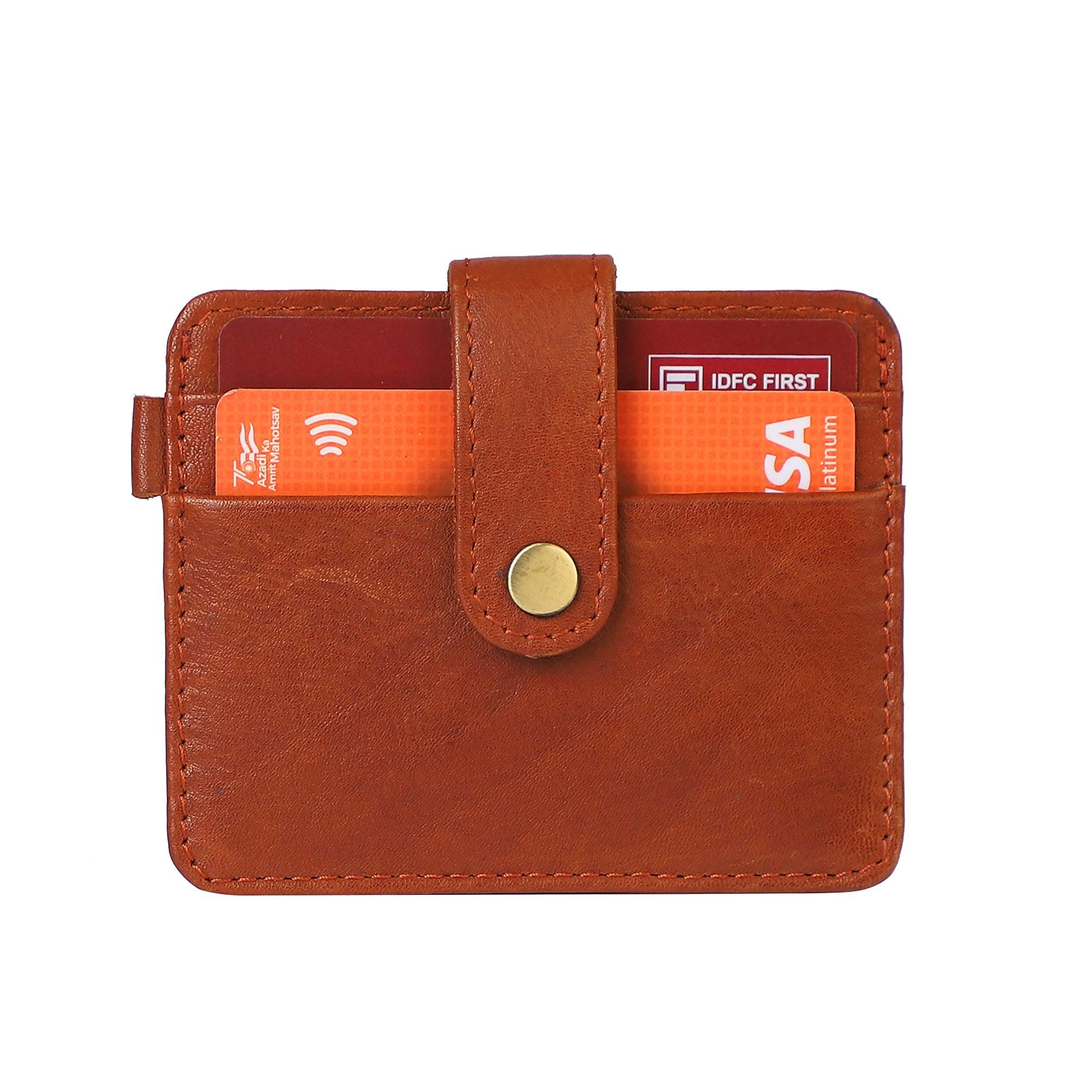 Slim Genuine Leather Card Wallet Men Credit Card ID Holder Pocket Mini Purse - Leather Shop Factory