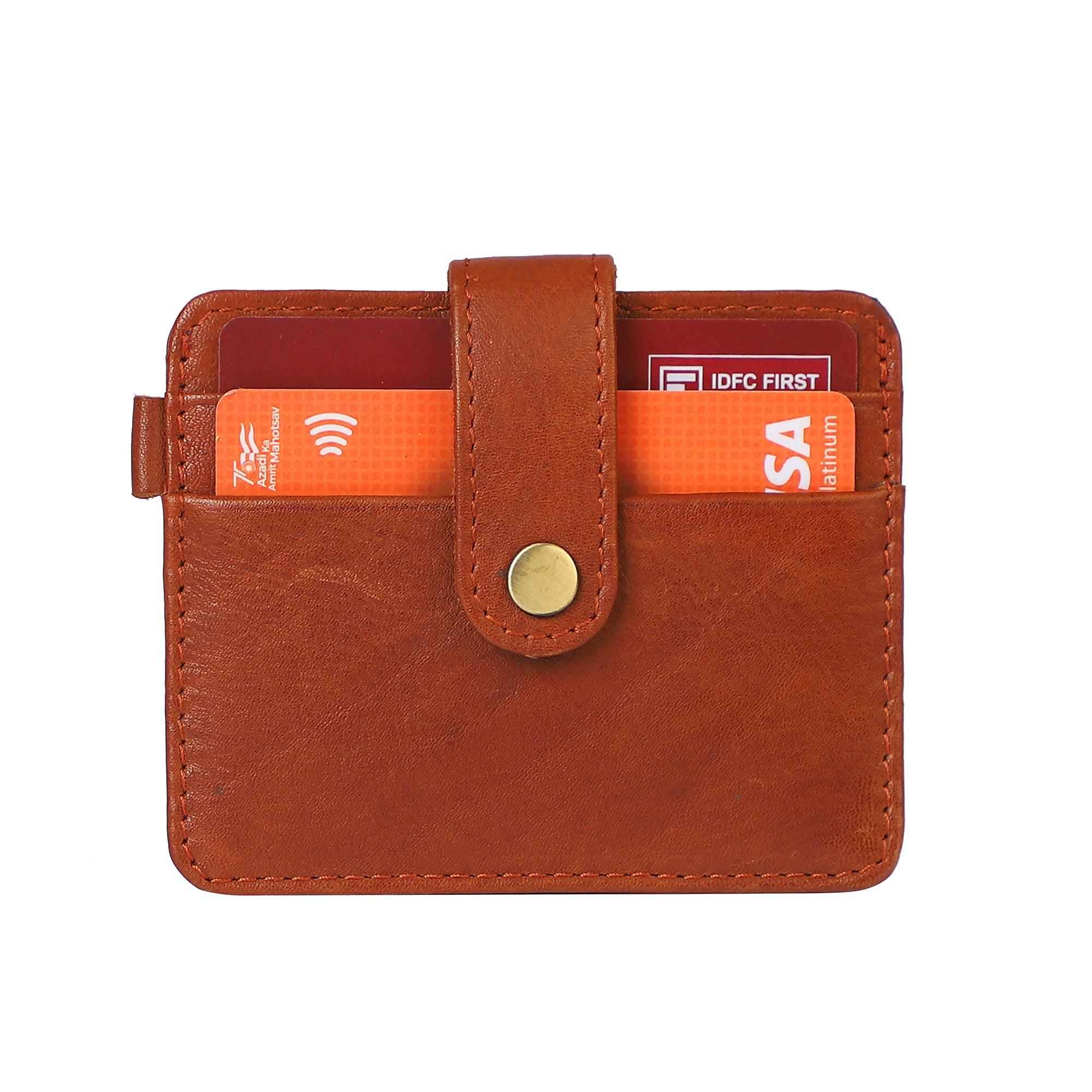 Slim Genuine Leather Card Wallet Men