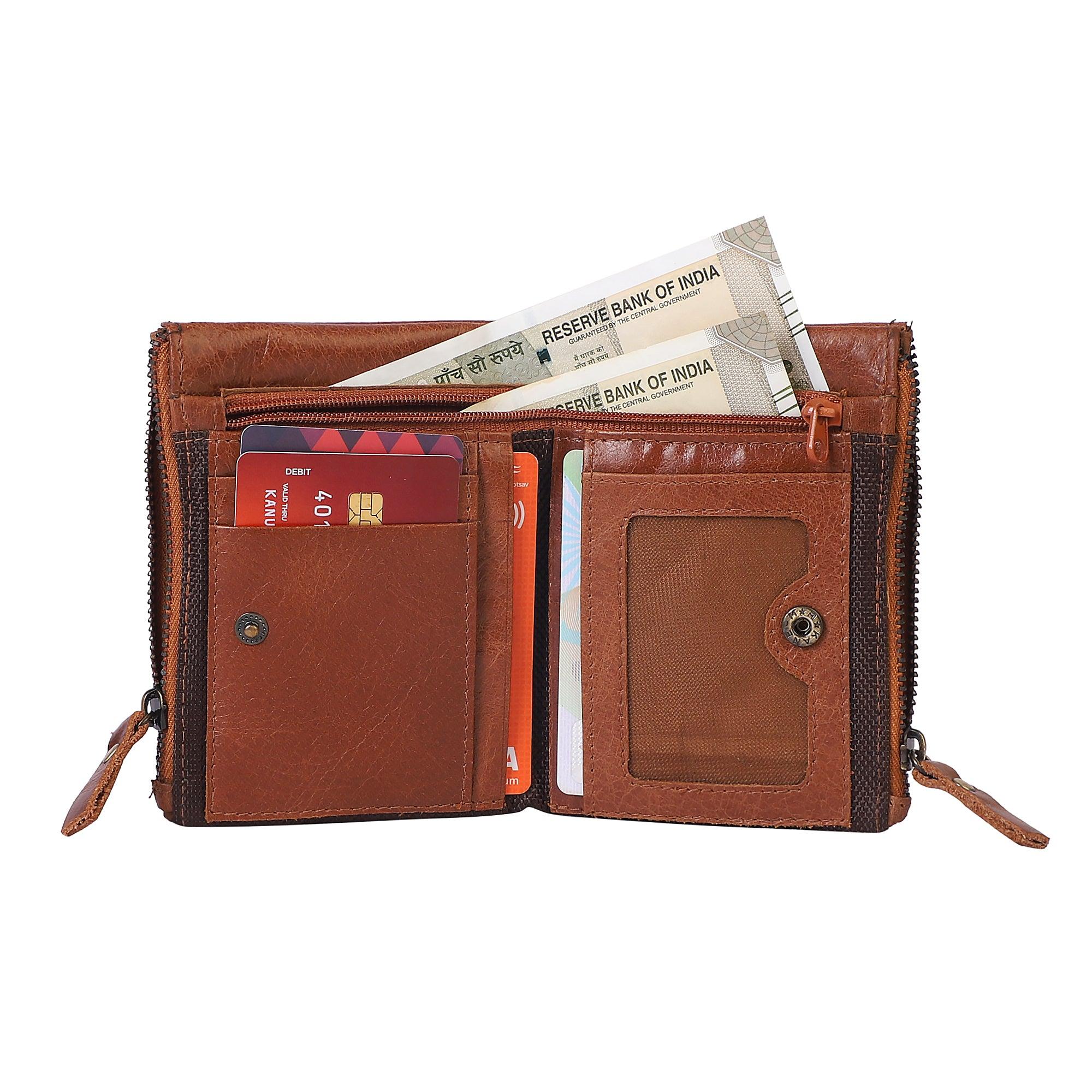 Elegant Layered Leather Wallet for Men - Leather Shop Factory