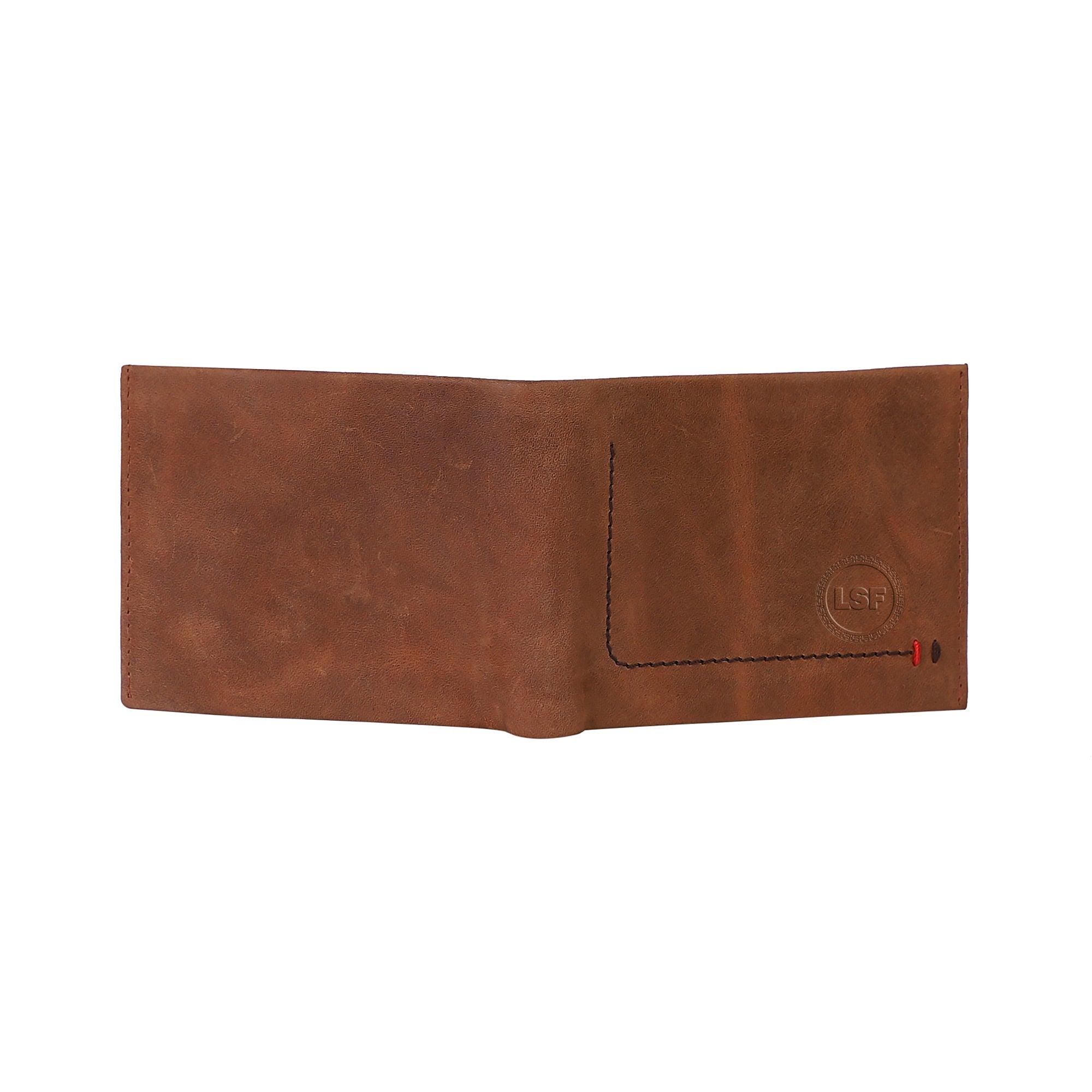 Men Brown Genuine Leather RFID Wallet - Mini (7 Card Slots) - Leather Shop Factory
