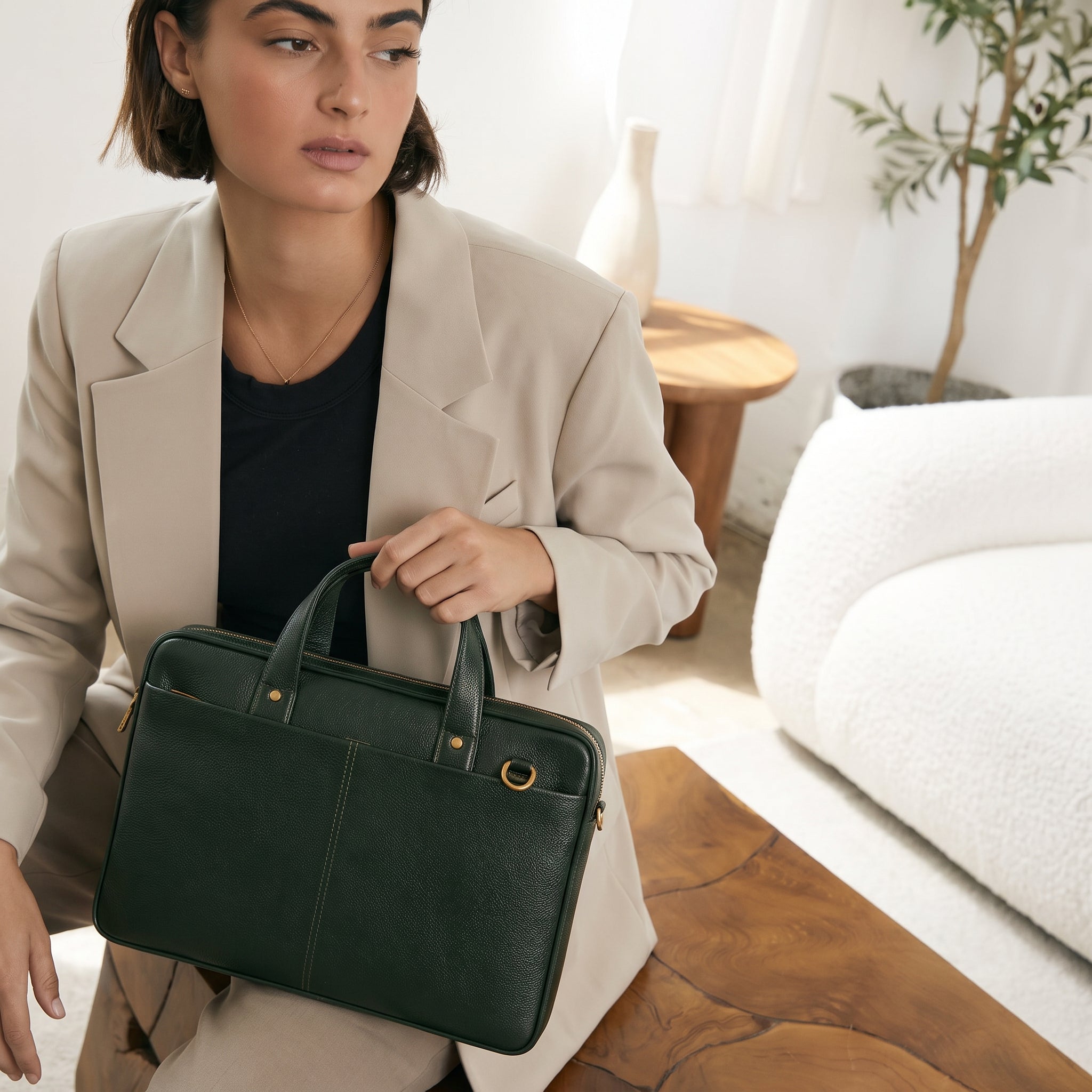 SIGNATURE LAPTOP BAG — GREEN