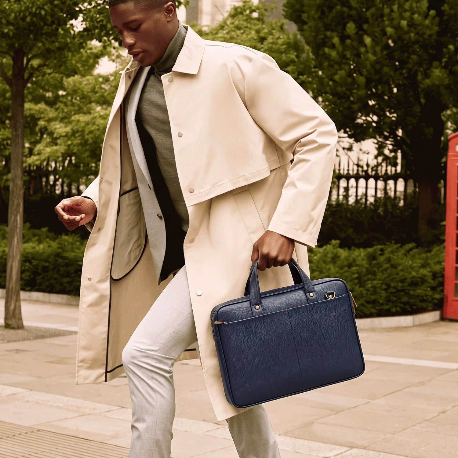 SIGNATURE LAPTOP BAG — NAVY