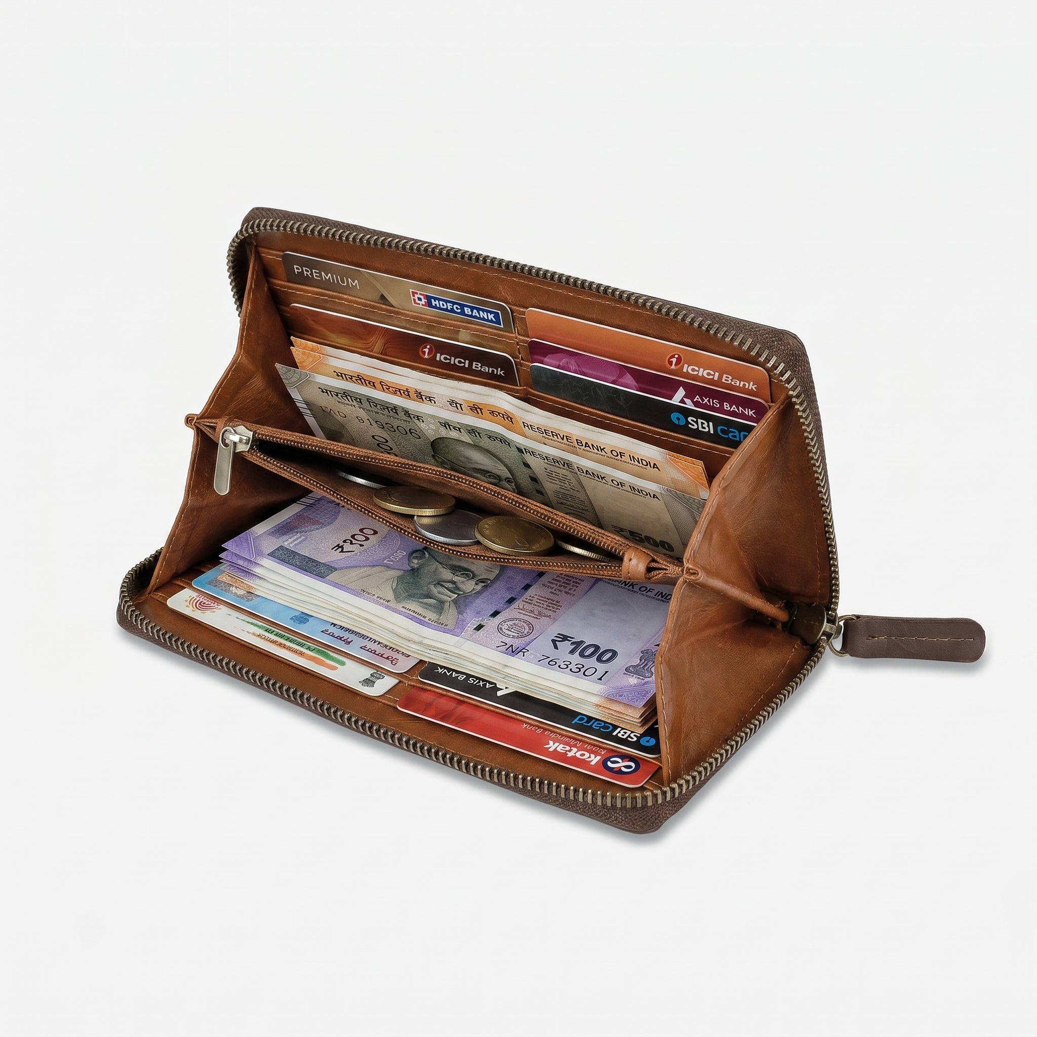 VALE CLUTCH — DARK CHESTNUT