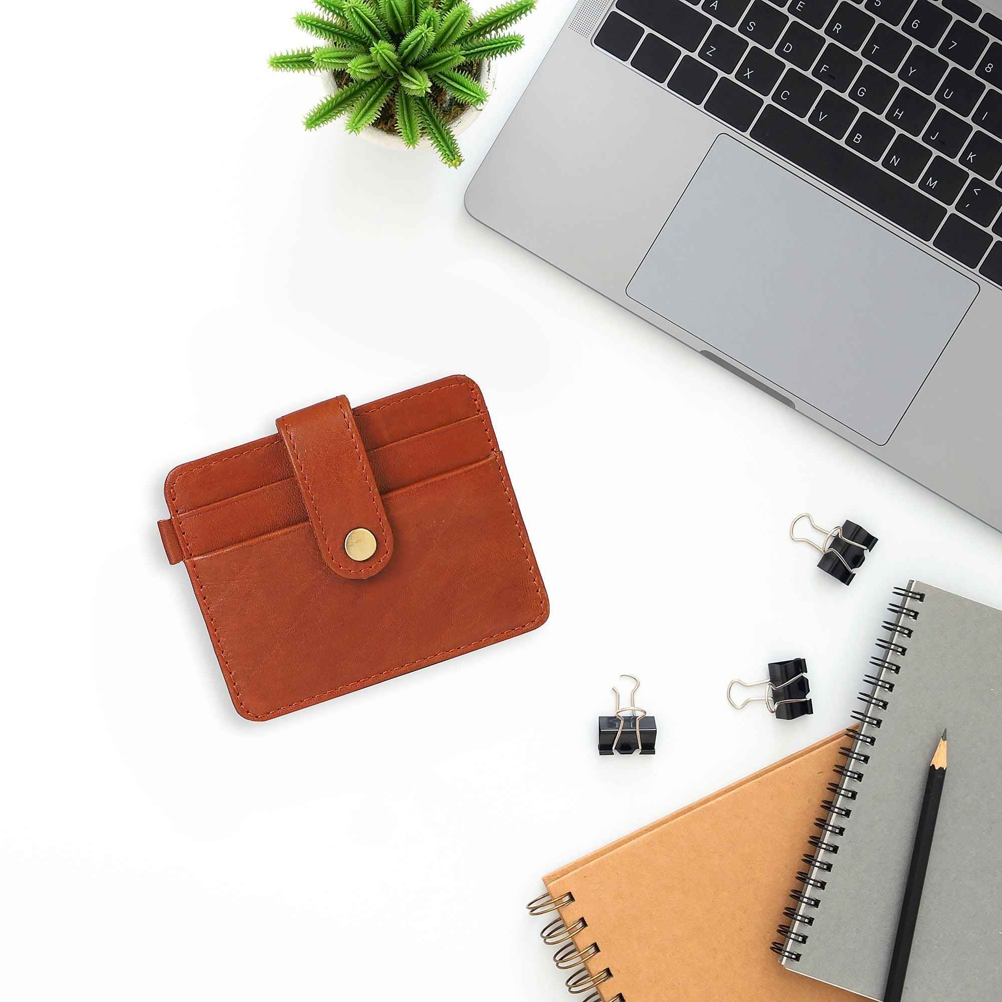 Slim Genuine Leather Card Wallet Men