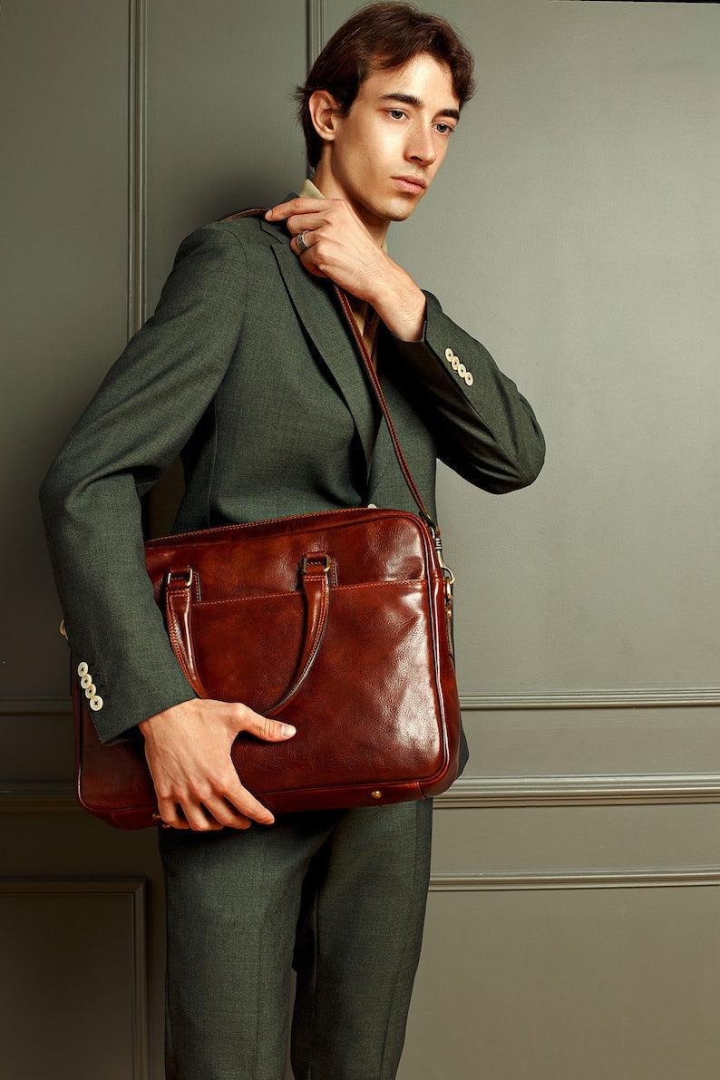 Luxe Business Briefcase - Leather Shop Factory
