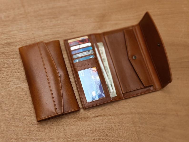 Leather Flap Clutch RFID Wallets For Women - Leather Shop Factory
