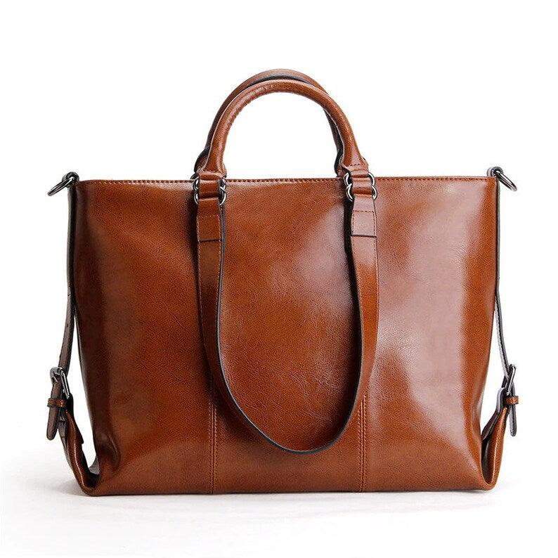 Ladies Messenger Bag Real Brown Leather - Leather Shop Factory