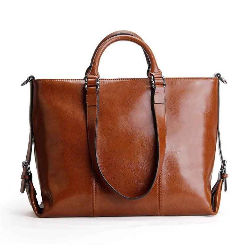 Ladies Messenger Bag Real Brown Leather