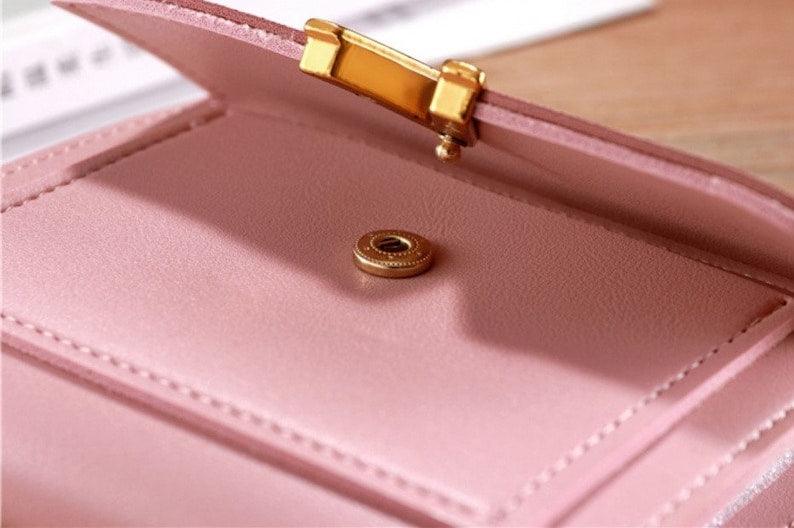 Fashion Ladies Short Wallet Tri-fold Wallet Color Wallet Coin Purse Card Holder - Leather Shop Factory