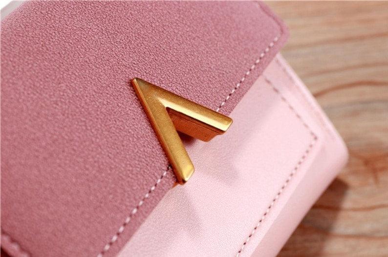 Fashion Ladies Short Wallet Tri-fold Wallet Color Wallet Coin Purse Card Holder - Leather Shop Factory
