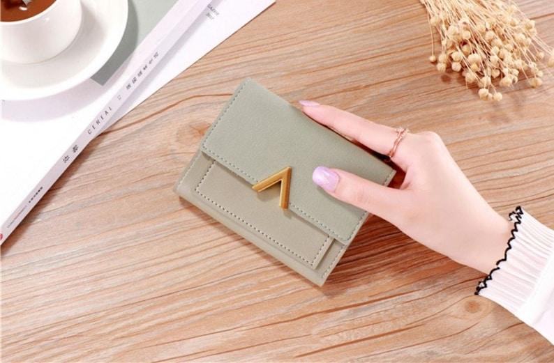 Fashion Ladies Short Wallet Tri-fold Wallet Color Wallet Coin Purse Card Holder - Leather Shop Factory