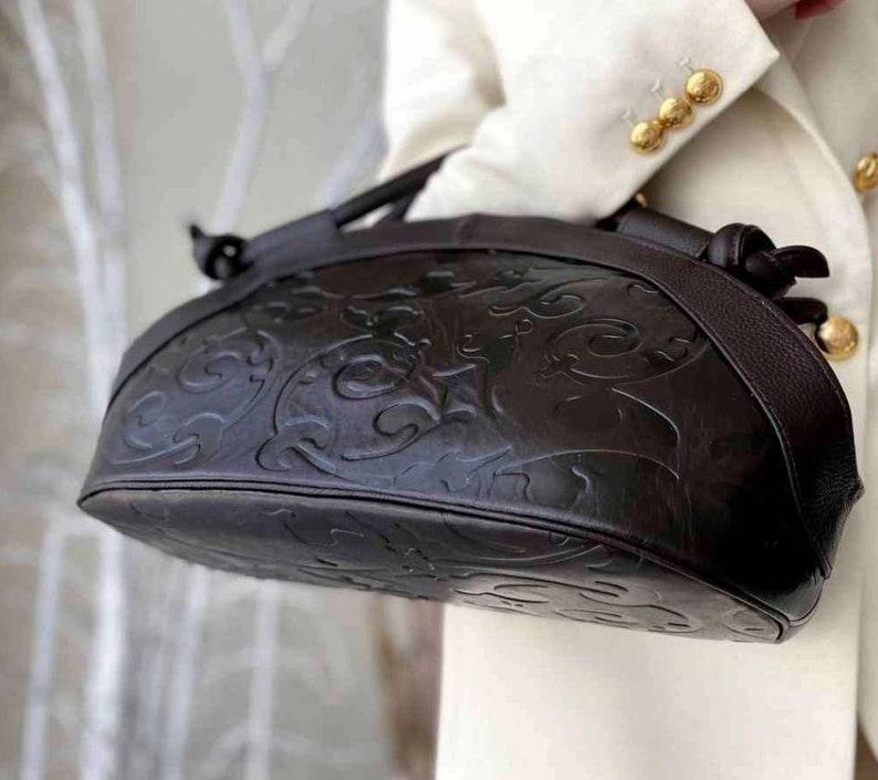 Retro Embossed Leather Bag - Leather Shop Factory