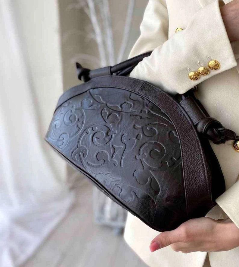 Retro Embossed Leather Bag - Leather Shop Factory