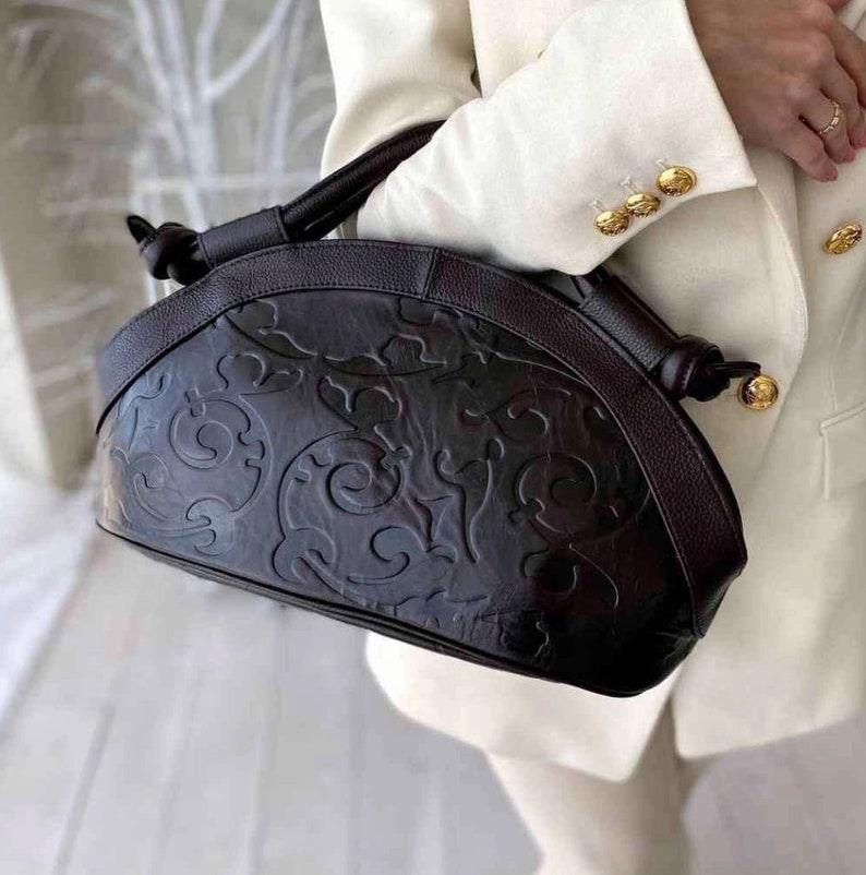 Retro Embossed Leather Bag - Leather Shop Factory